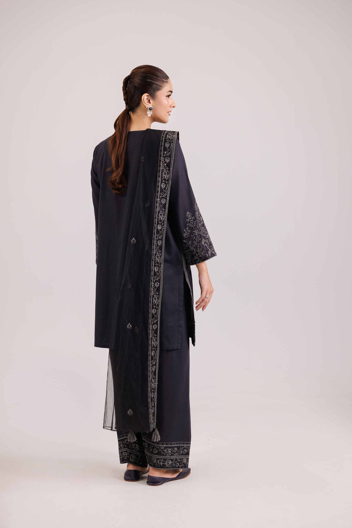 NishatUK - Black Embroidered Karandi 3-piece ready to wear Luxury Suit