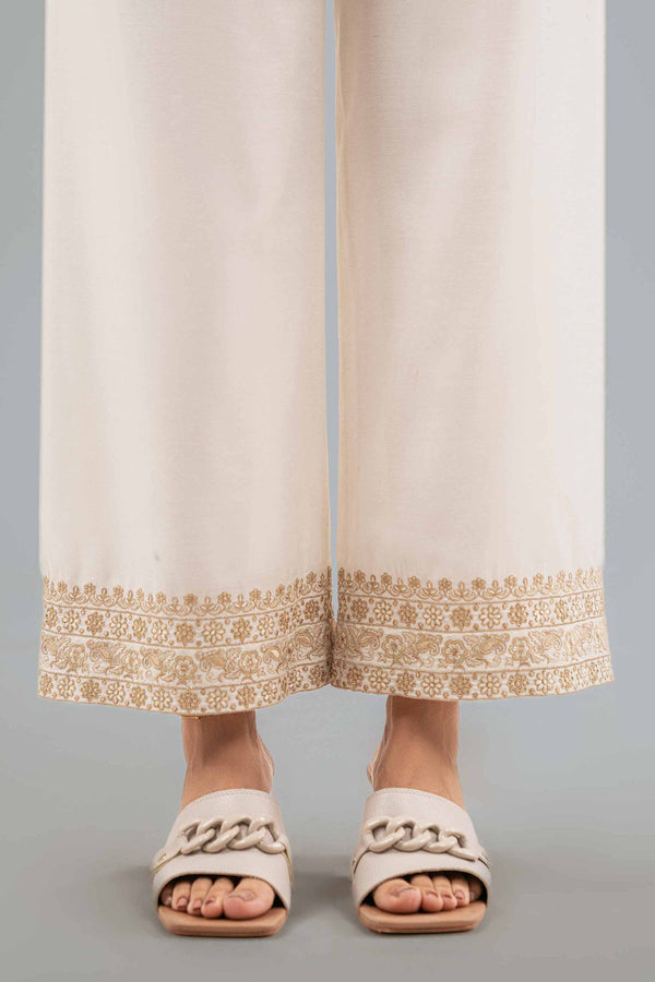 NishatUK - White Embroidered Silk 1-piece ready to wear-luxury Pant