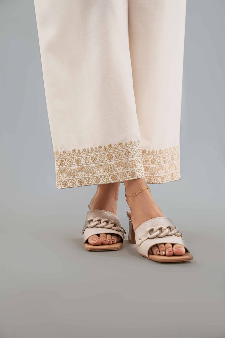 NishatUK - White Embroidered Silk 1-piece ready to wear-luxury Pant