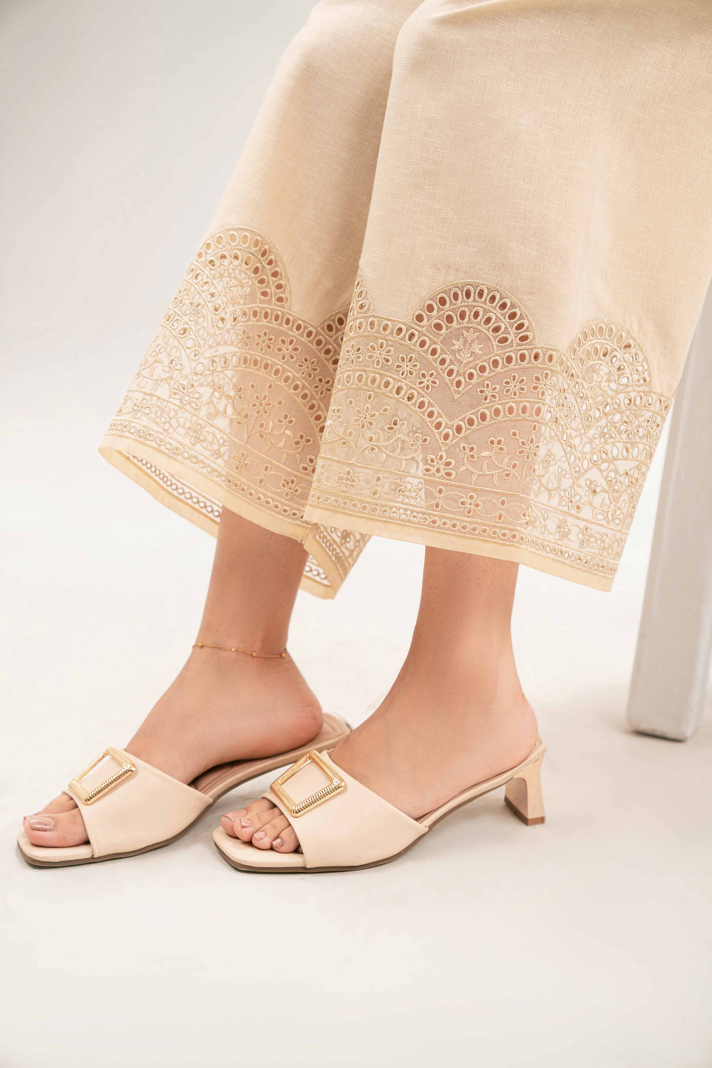 Nishat UK - Beige Embroidered Karandi 1 Piece READY TO WEAR - LUXURY Dress