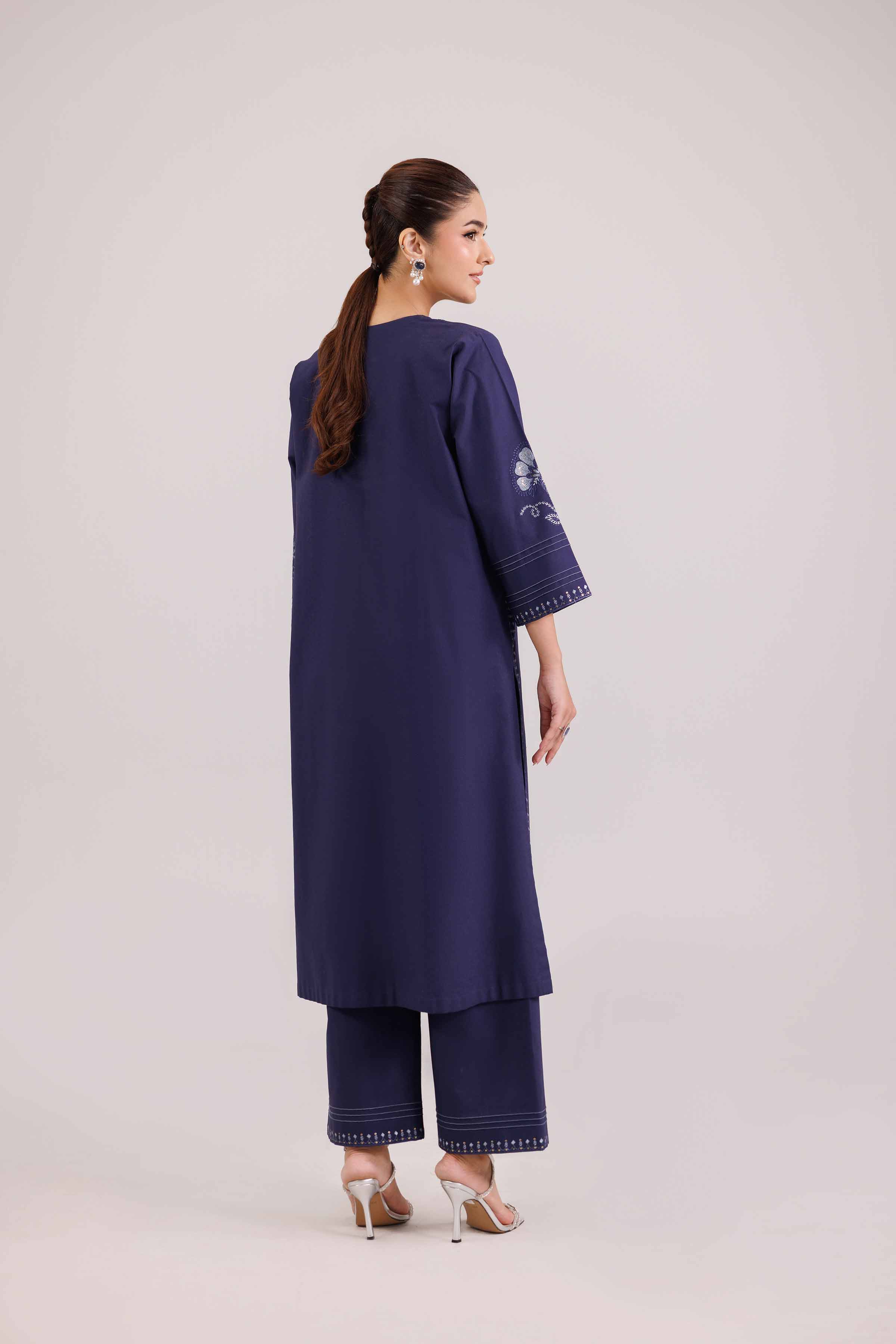 NishatUK - Blue Embroidered Karandi 2-piece ready to wear luxury Dress