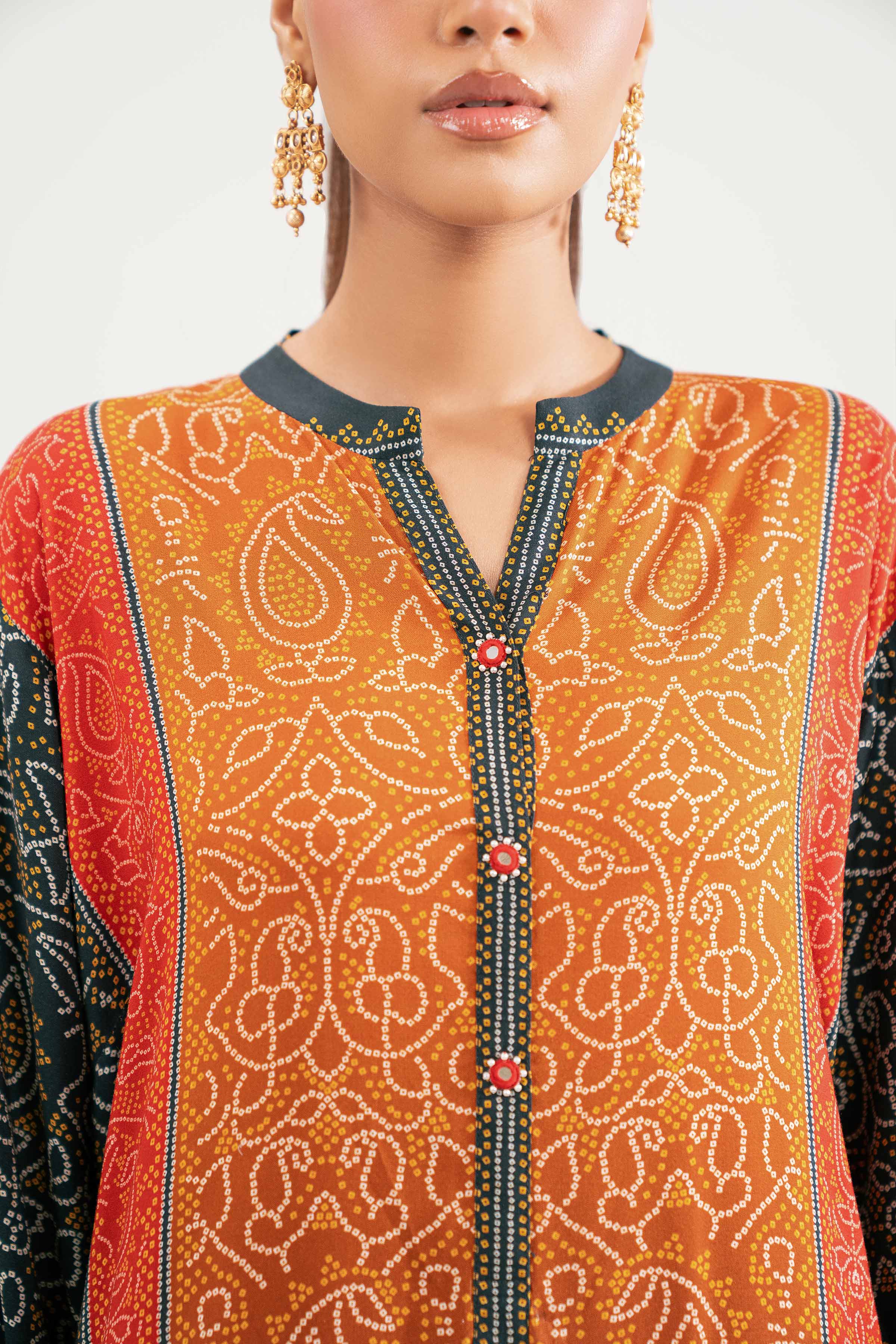 NishatUK - Multi Printed Linen 2-piece ready to wear Luxury Dress