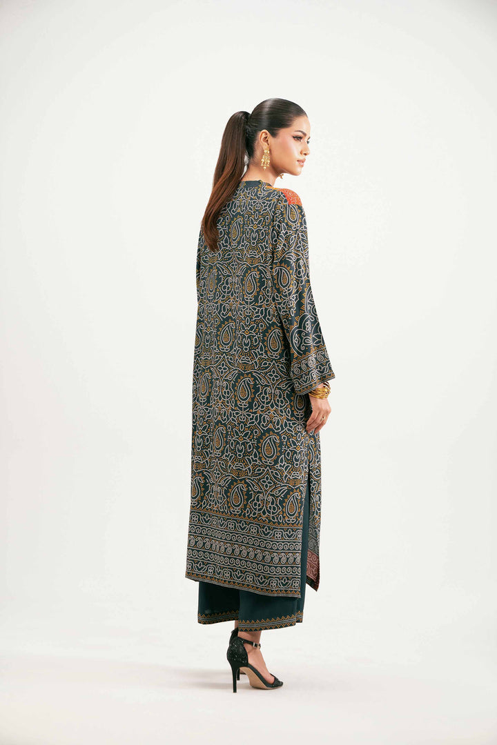 NishatUK - Multi Printed Linen 2-piece ready to wear Luxury Dress