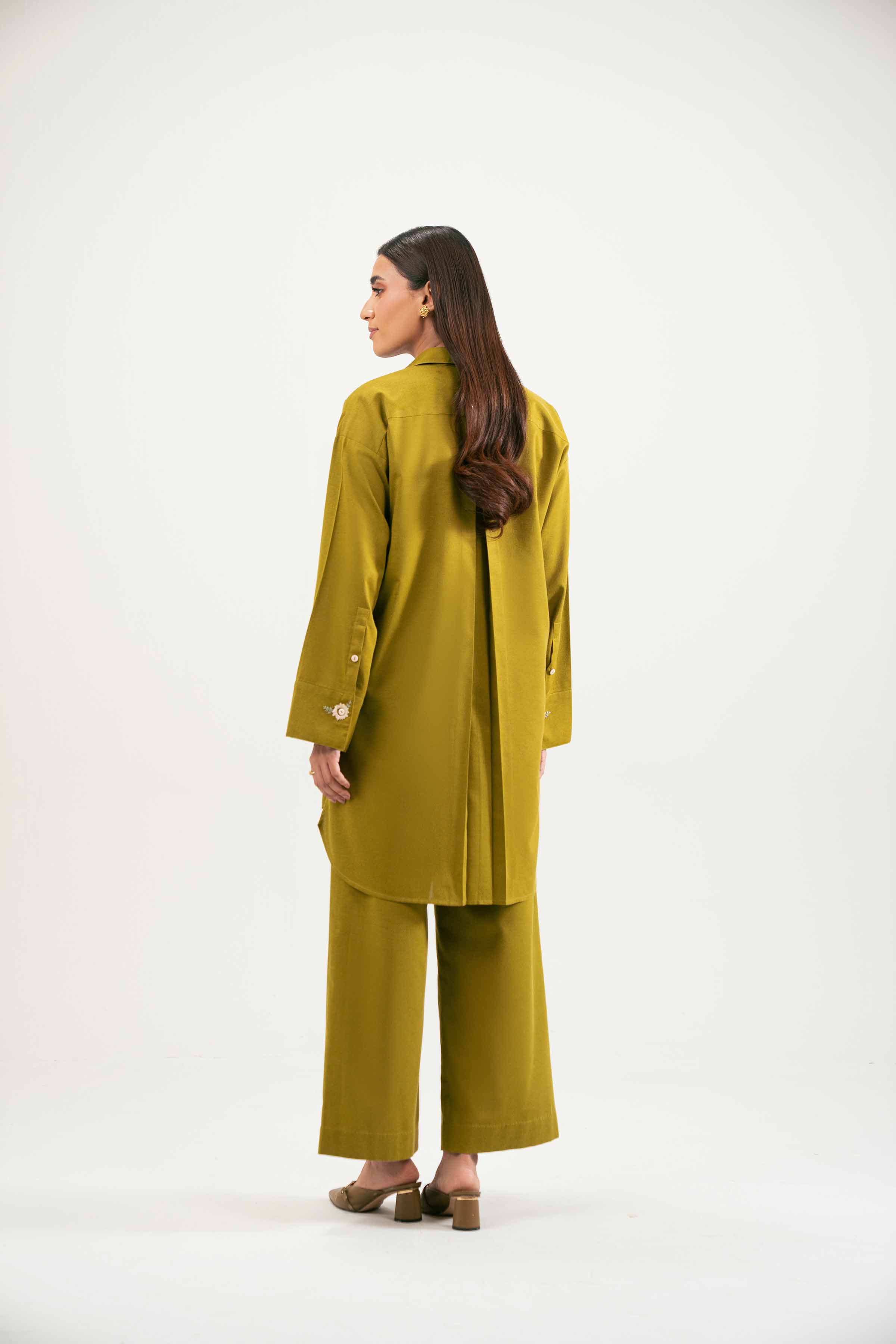 NishatUK - Olive Solids Karandi 2-piece ready to wear Luxury Dress