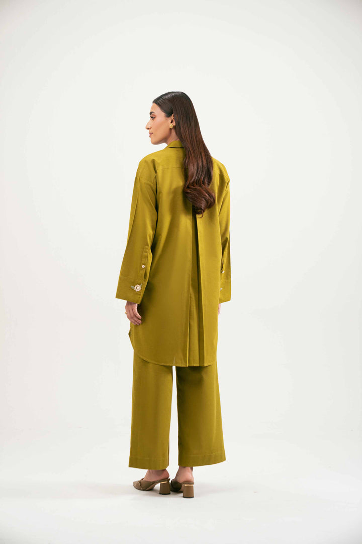 NishatUK - Olive Solids Karandi 2-piece ready to wear Luxury Dress