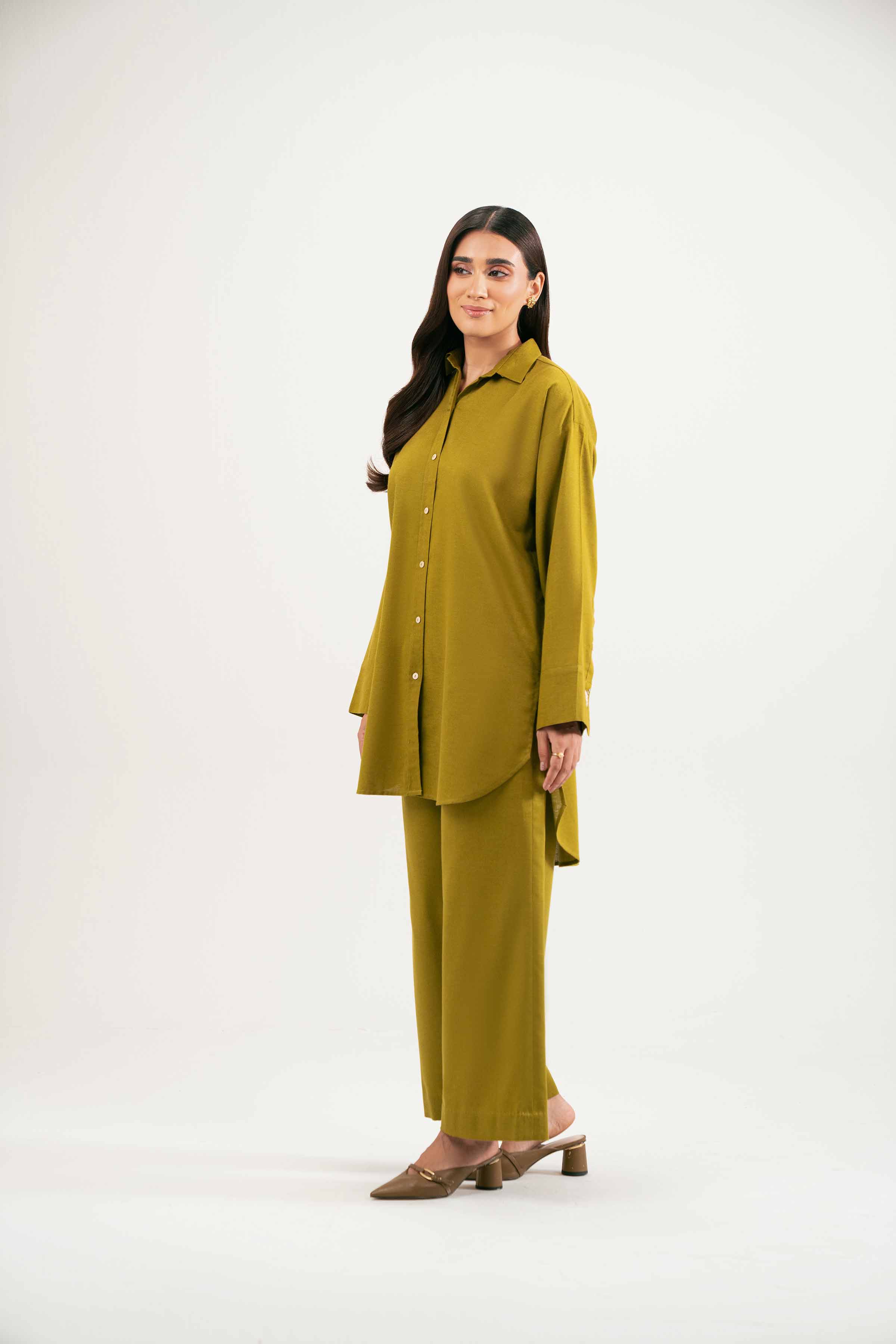 NishatUK - Olive Solids Karandi 2-piece ready to wear Luxury Dress