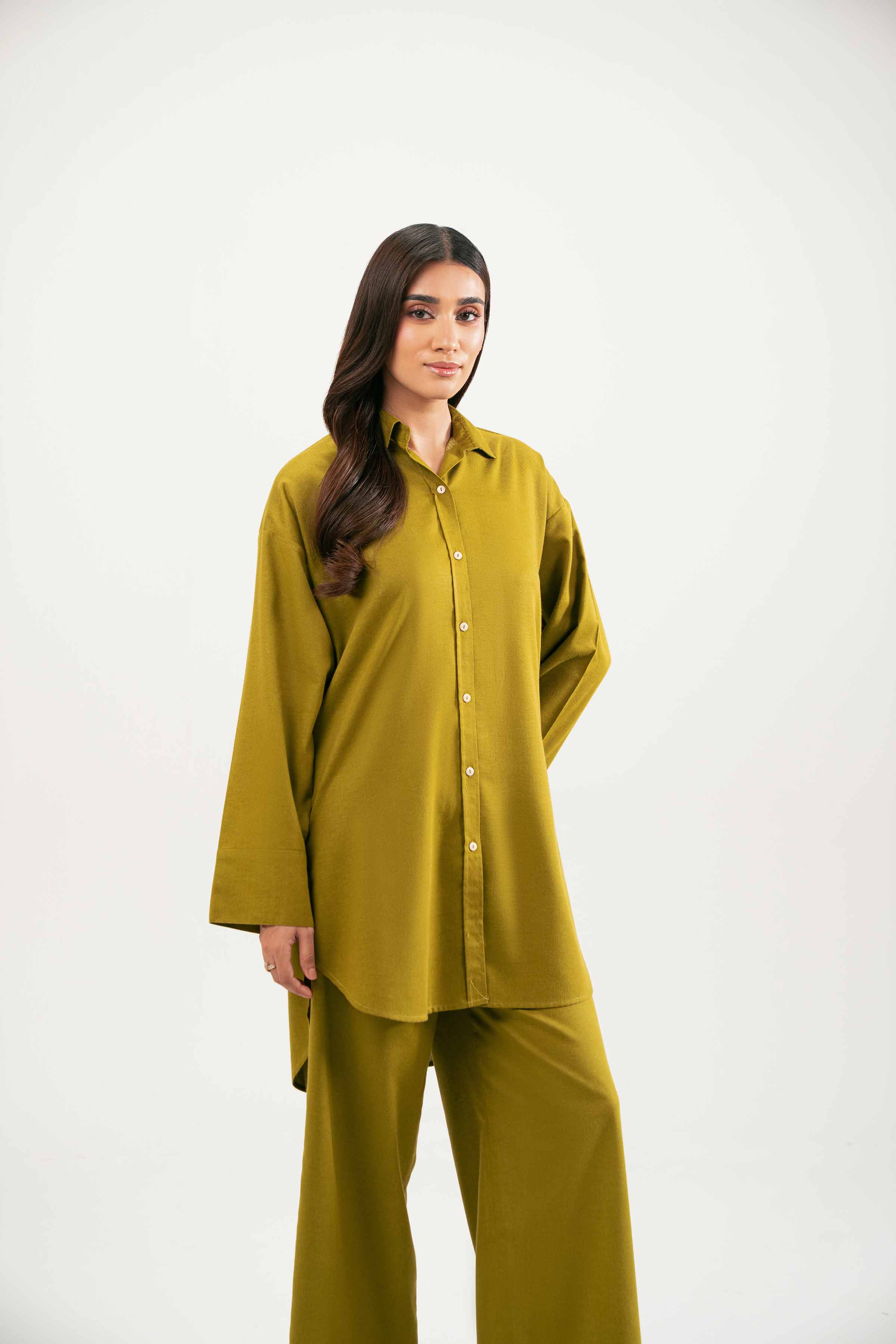NishatUK - Olive Solids Karandi 2-piece ready to wear Luxury Dress