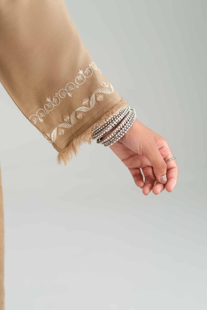 NishatUK - Brown Embroidered Silk 3-piece ready to wear Luxury Suit