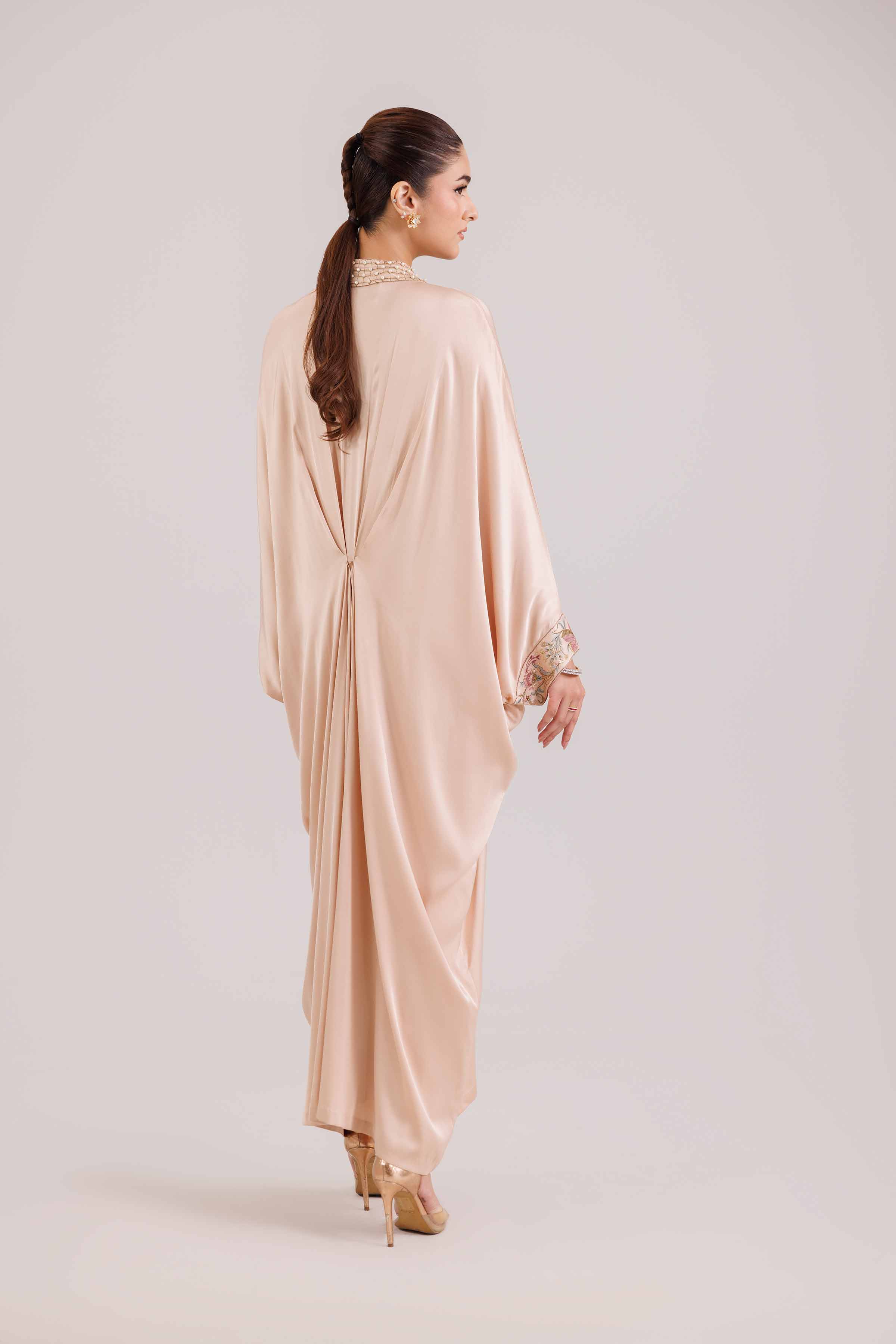 NishatUK - Beige Embroidered Silk 2-piece ready to wear luxury Dress