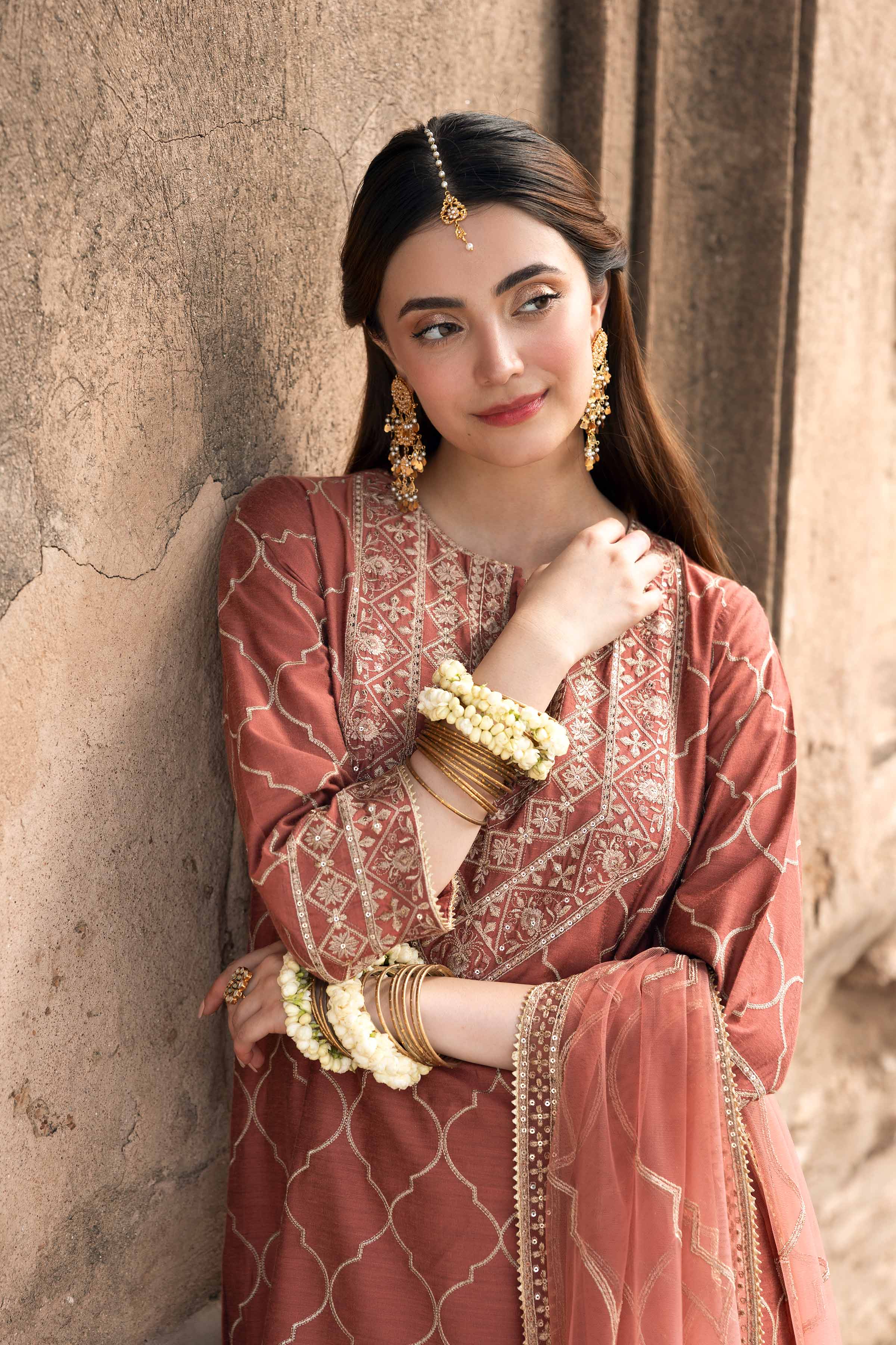 NishatUK - Pink Embroidered Silk 3-piece ready to wear Suit
