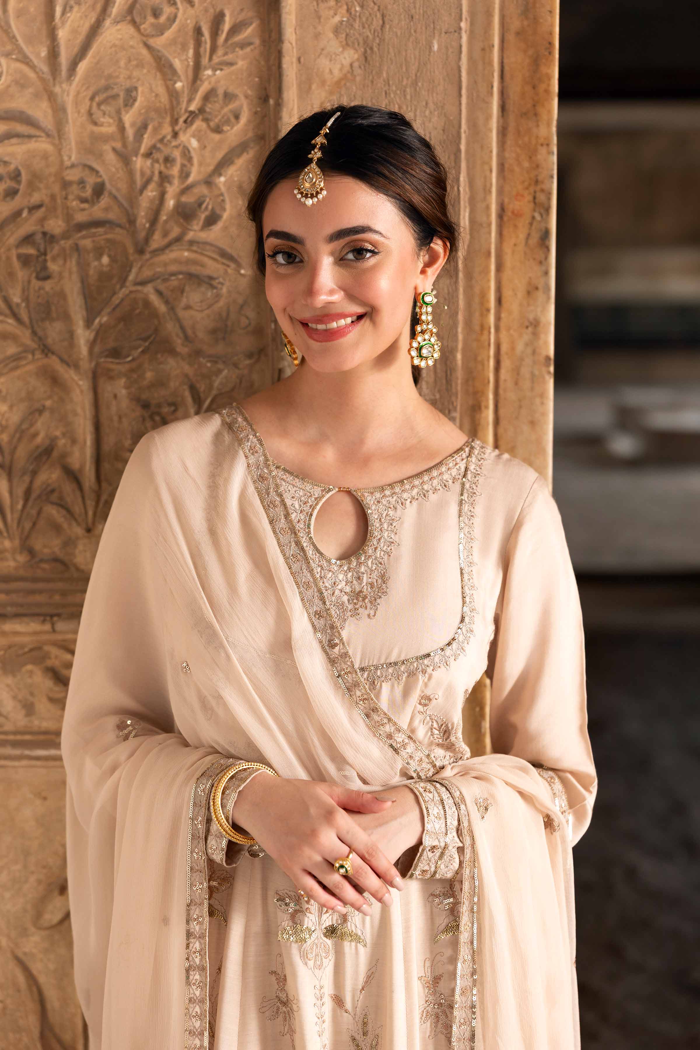 NishatUK - Off White Embroidered Viscose 2-piece ready to wear Luxury Dress