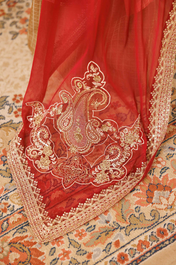 NishatUK - Peach Embroidered  Polyester 3-piece ready to wear Suit