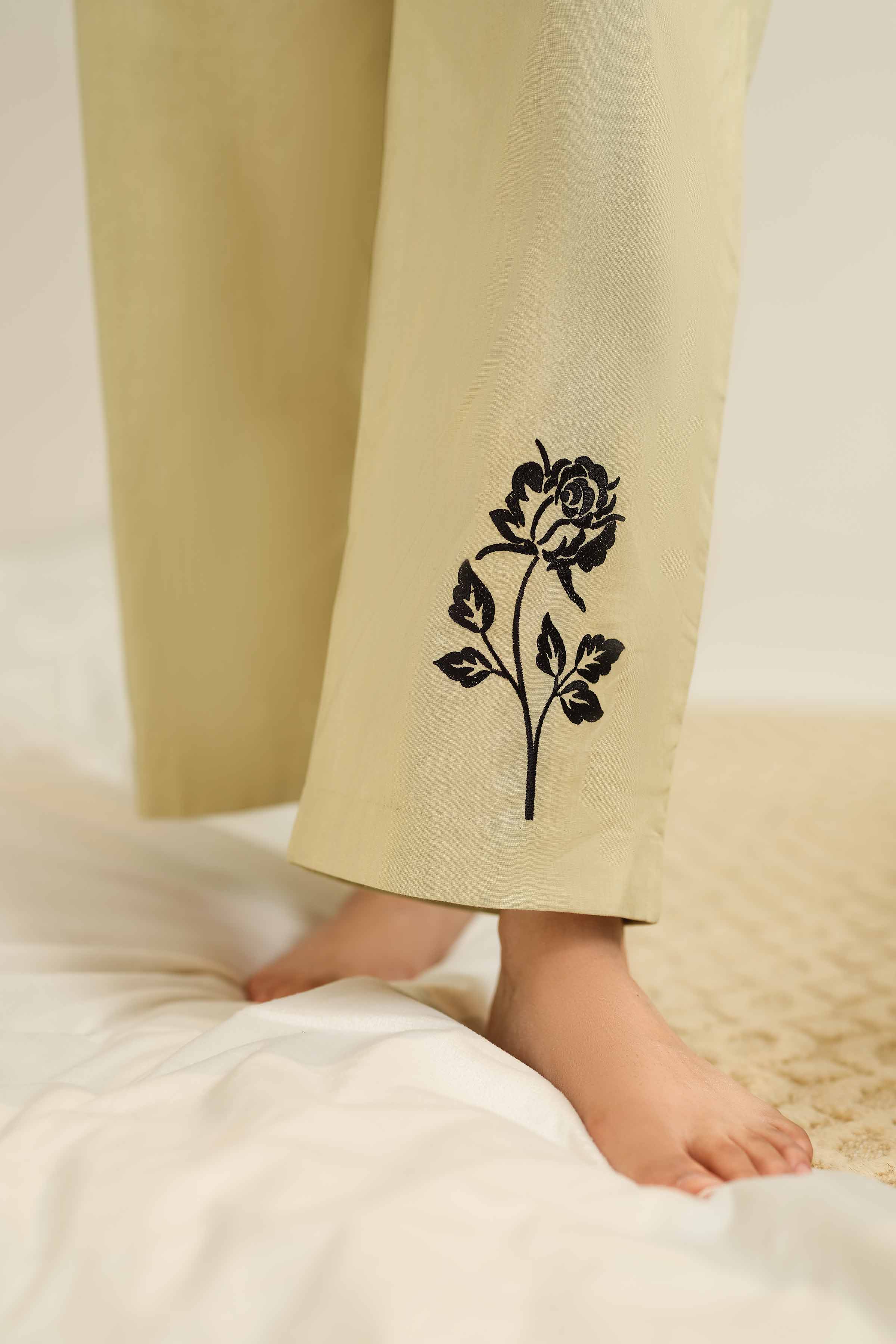 NishatUK - Brown Embroidered   Cambric 2-piece ready to wear Luxury Dress