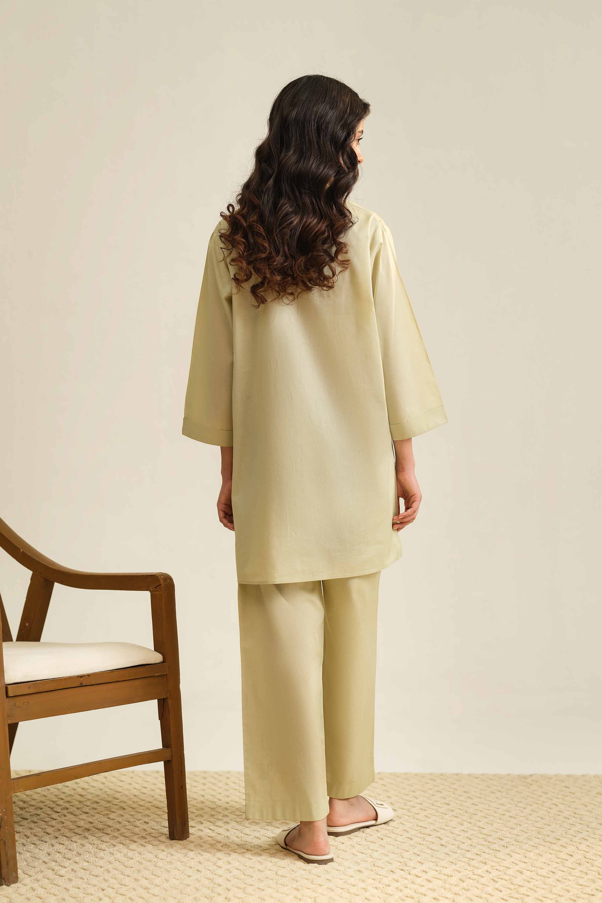 NishatUK - Brown Embroidered   Cambric 2-piece ready to wear Luxury Dress