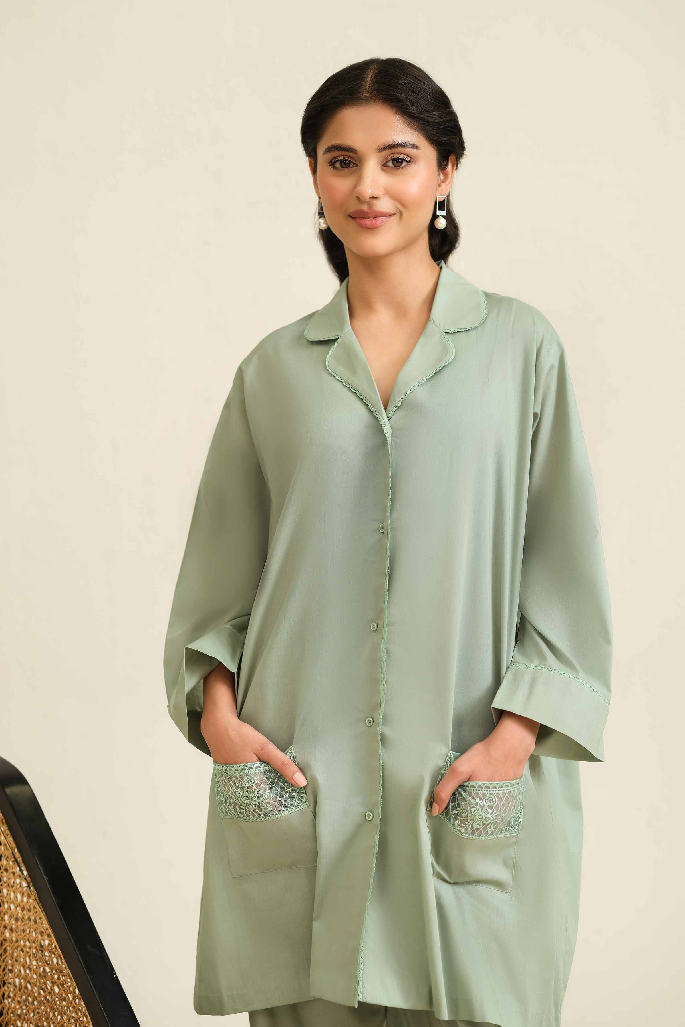 NishatUK - Brown Embroidered   Cambric 2-piece ready to wear Luxury Dress
