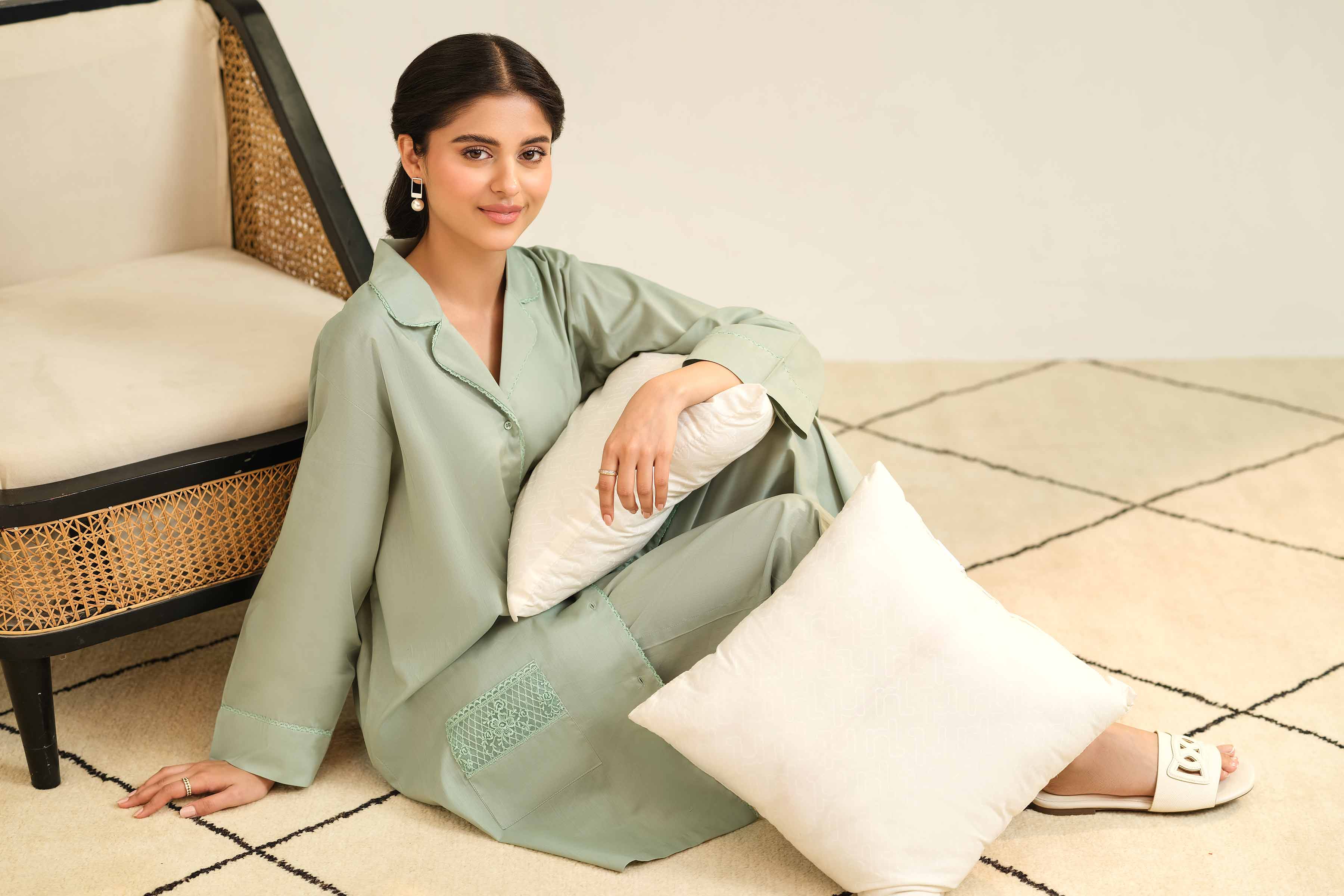 NishatUK - Brown Embroidered   Cambric 2-piece ready to wear Luxury Dress