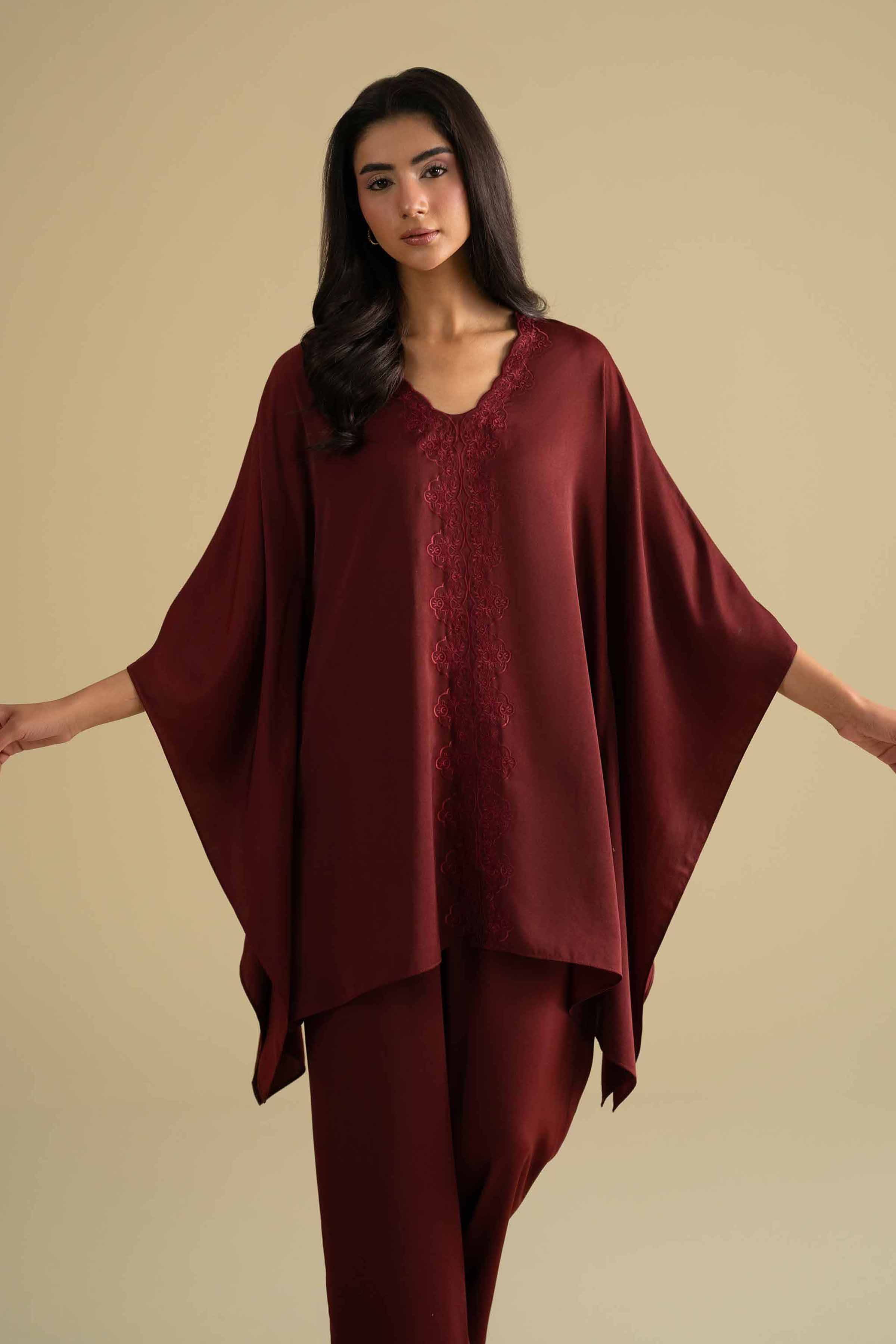 NishatUK - Red Embroidered Grip 2-piece ready to wear Dress