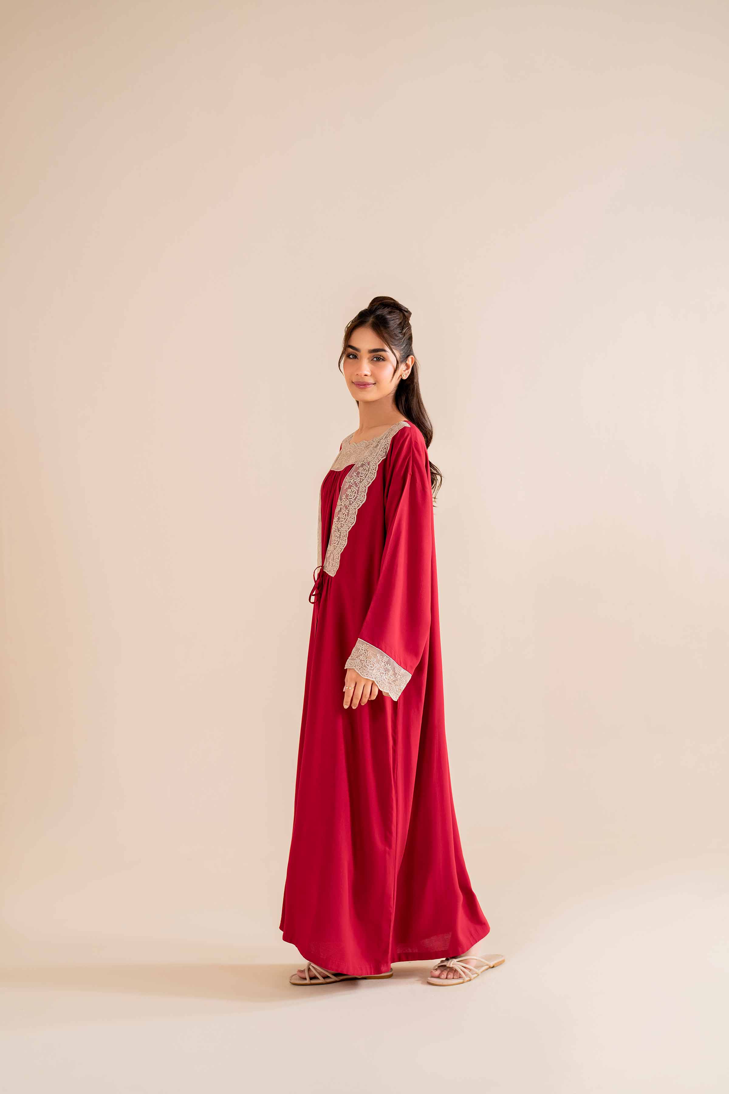 NishatUK - Brown Embroidered  Linen 2-piece ready to wear Luxury Dress