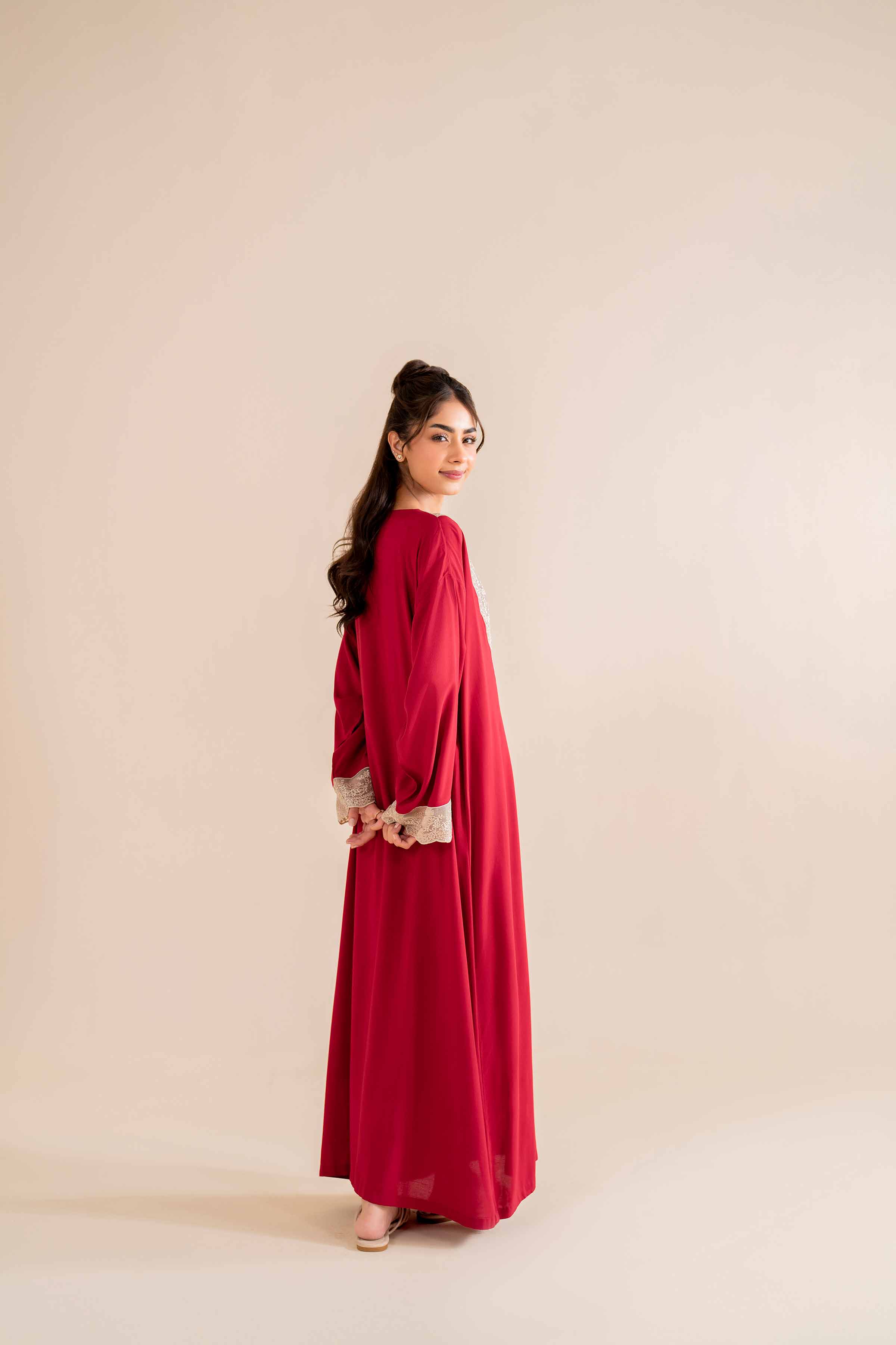 NishatUK - Brown Embroidered  Linen 2-piece ready to wear Luxury Dress
