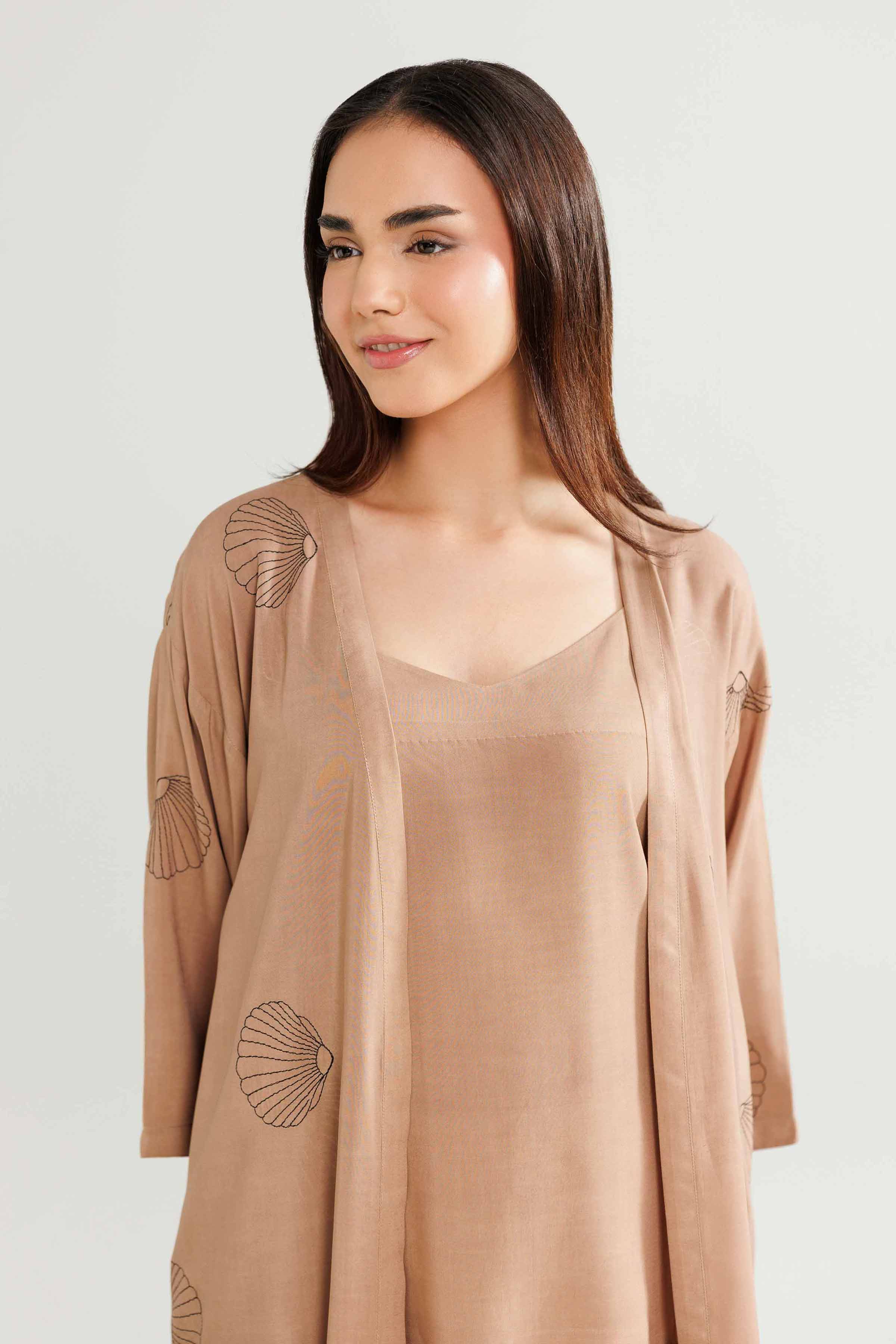 NishatUK - Sand Embroidered Linen 3-piece ready to wear-luxury Luxury Dress