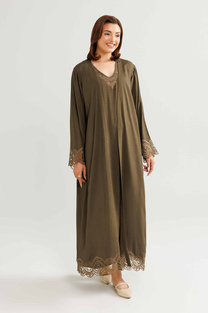 NishatUK - Green Embroidered Linen 2-piece ready to wear Loungewear