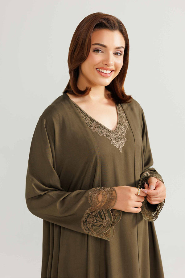NishatUK - Green Embroidered Linen 2-piece ready to wear Loungewear