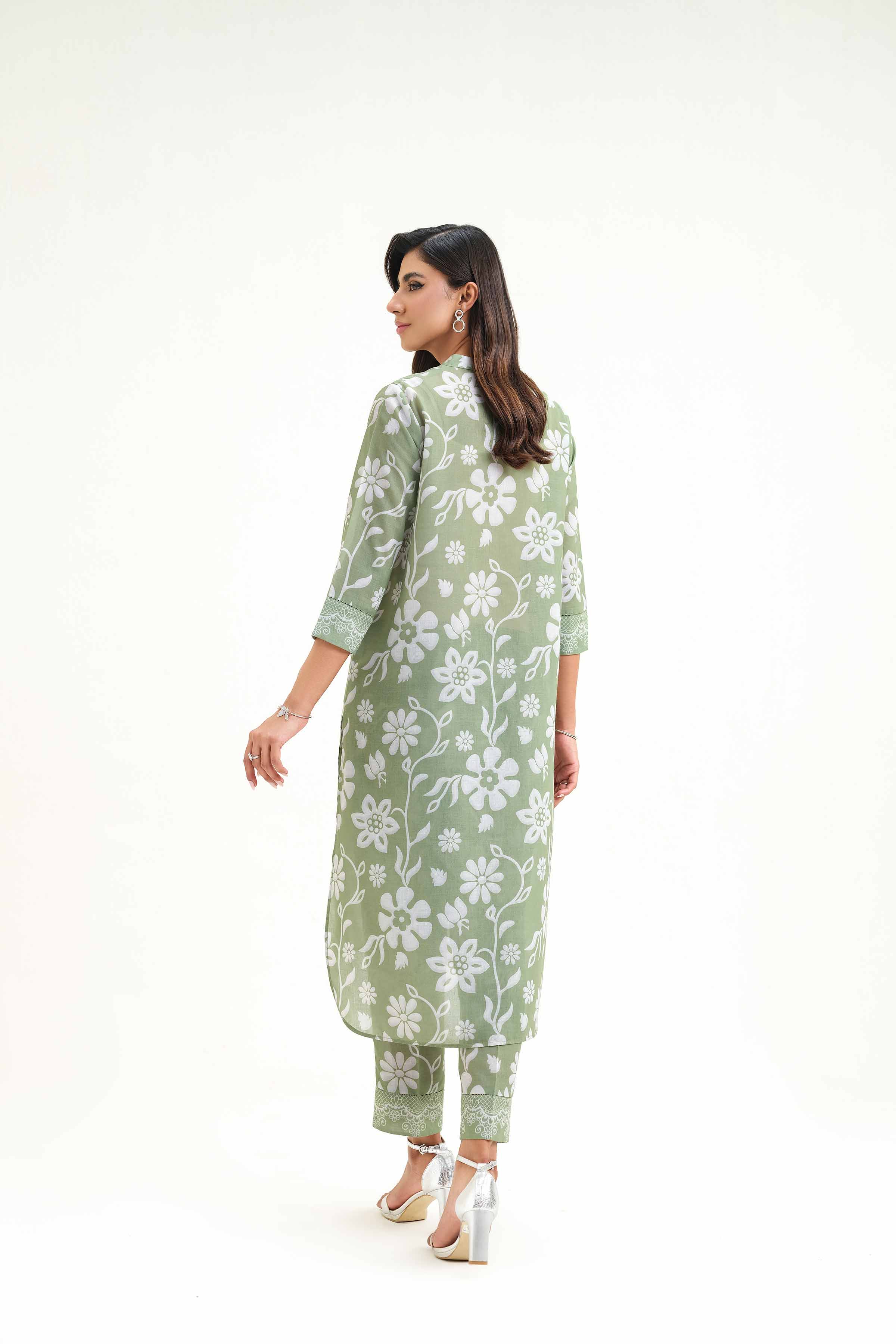 NishatUK - Brown Printed Lawn 2-piece ready to wear Luxury Dress