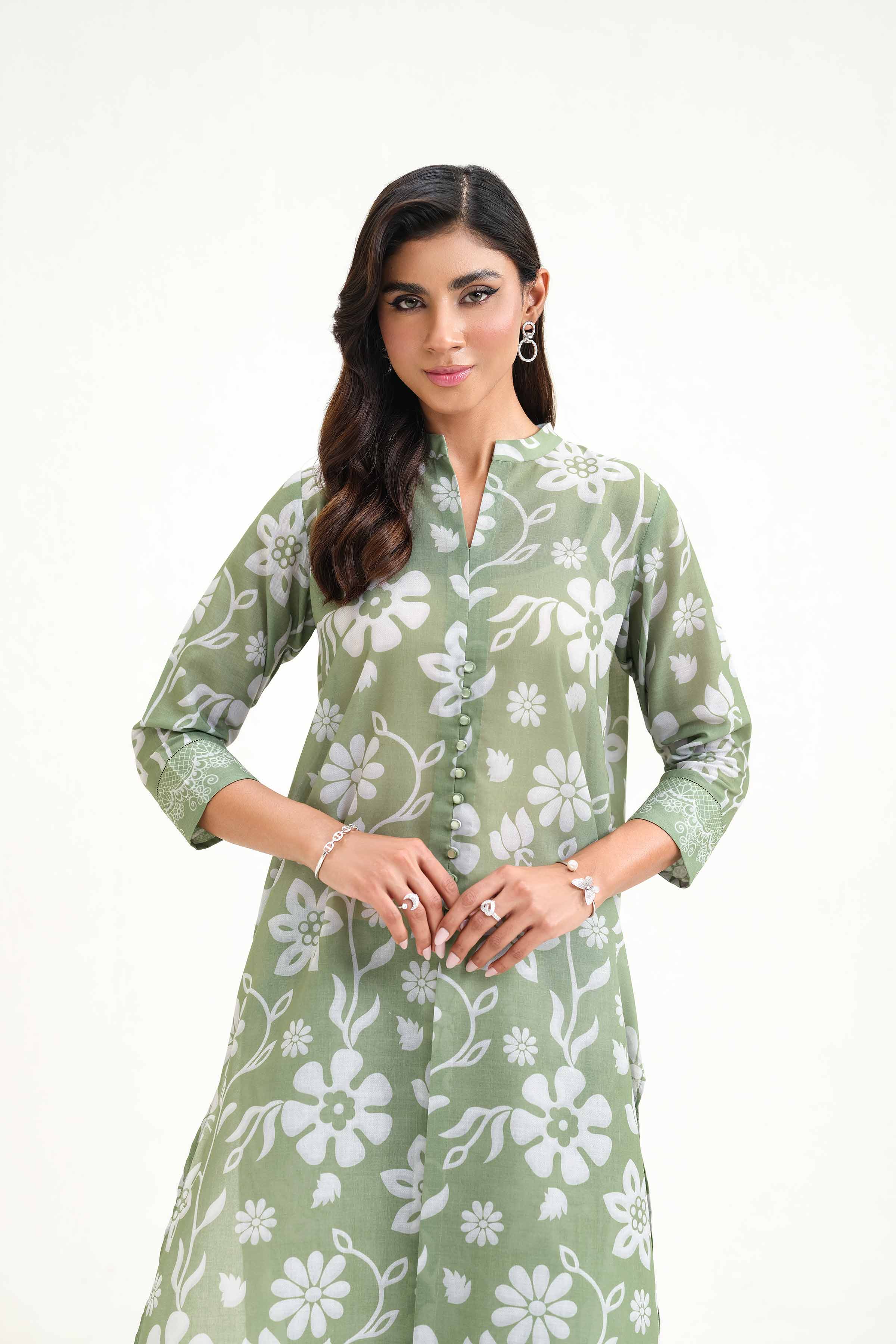 NishatUK - Brown Printed Lawn 2-piece ready to wear Luxury Dress
