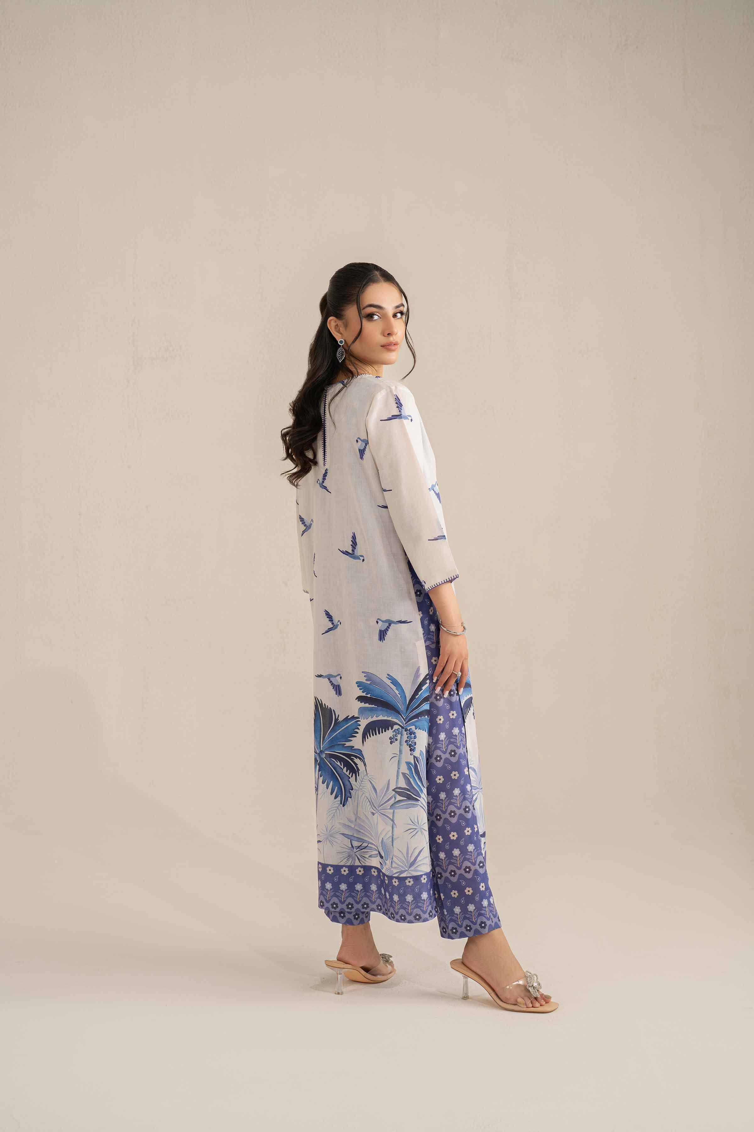 NishatUK - Brown Printed Lawn 3-piece ready to wear Suit