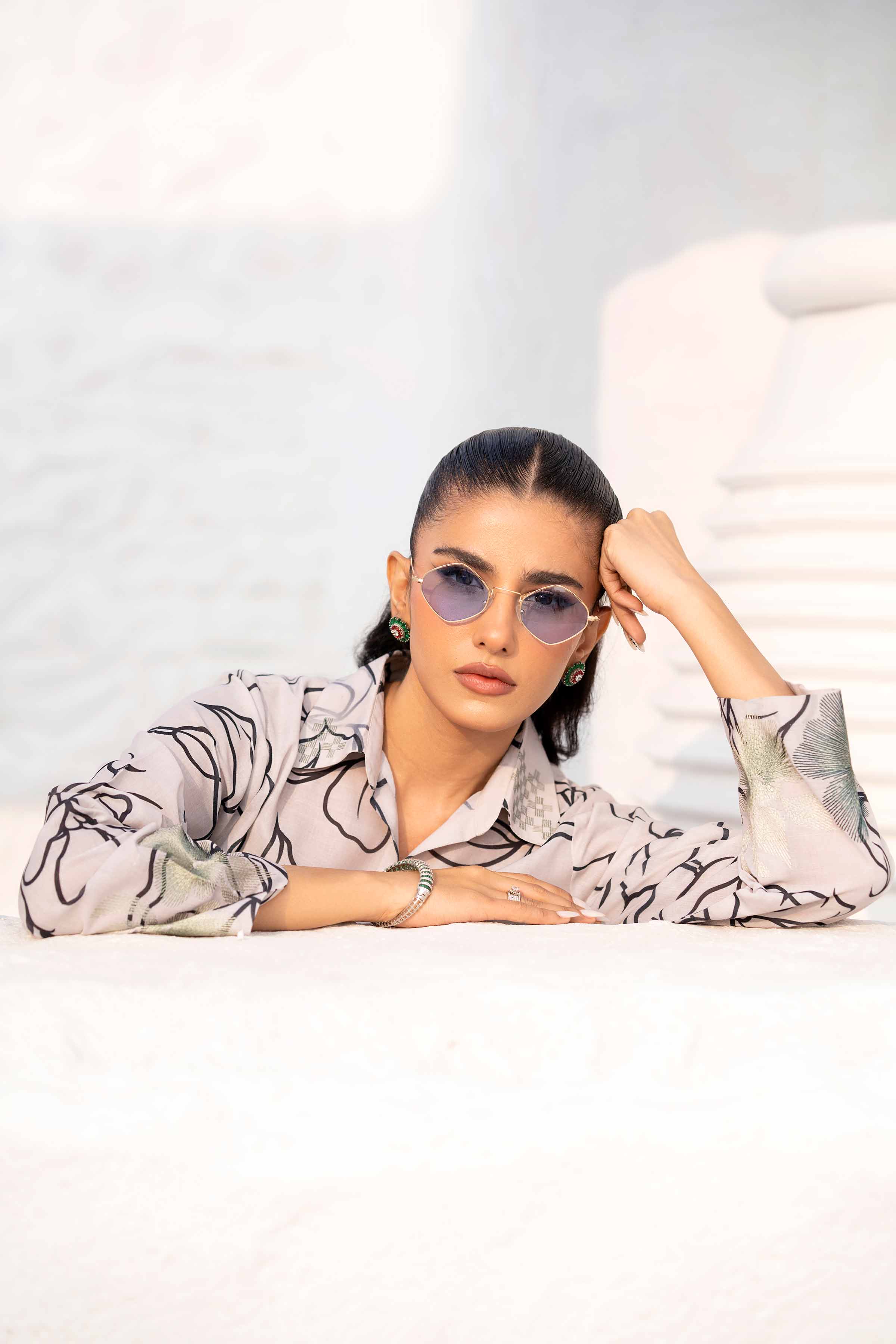 NishatUK - Brown Embroidered  Lawn 2-piece ready to wear Luxury Dress