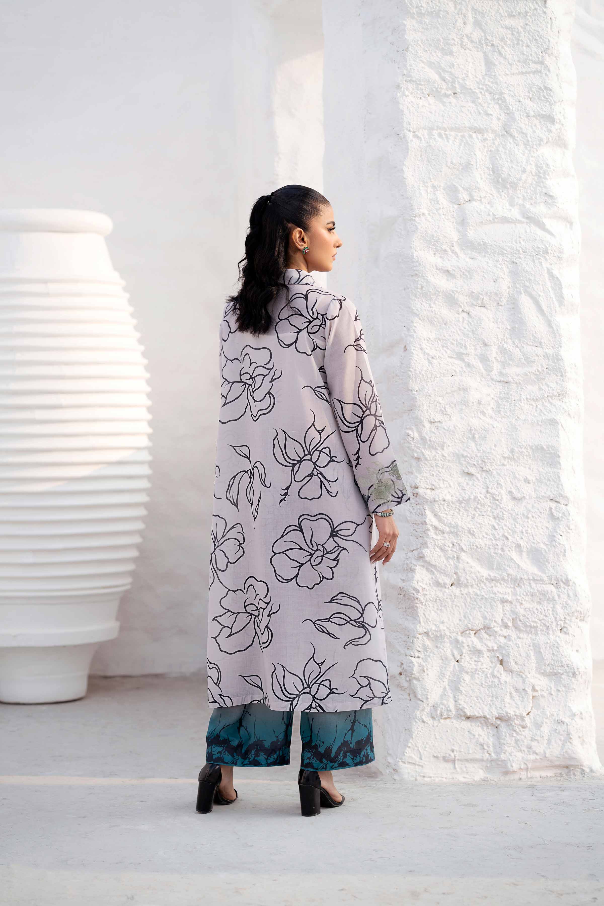 NishatUK - Brown Embroidered  Lawn 2-piece ready to wear Luxury Dress