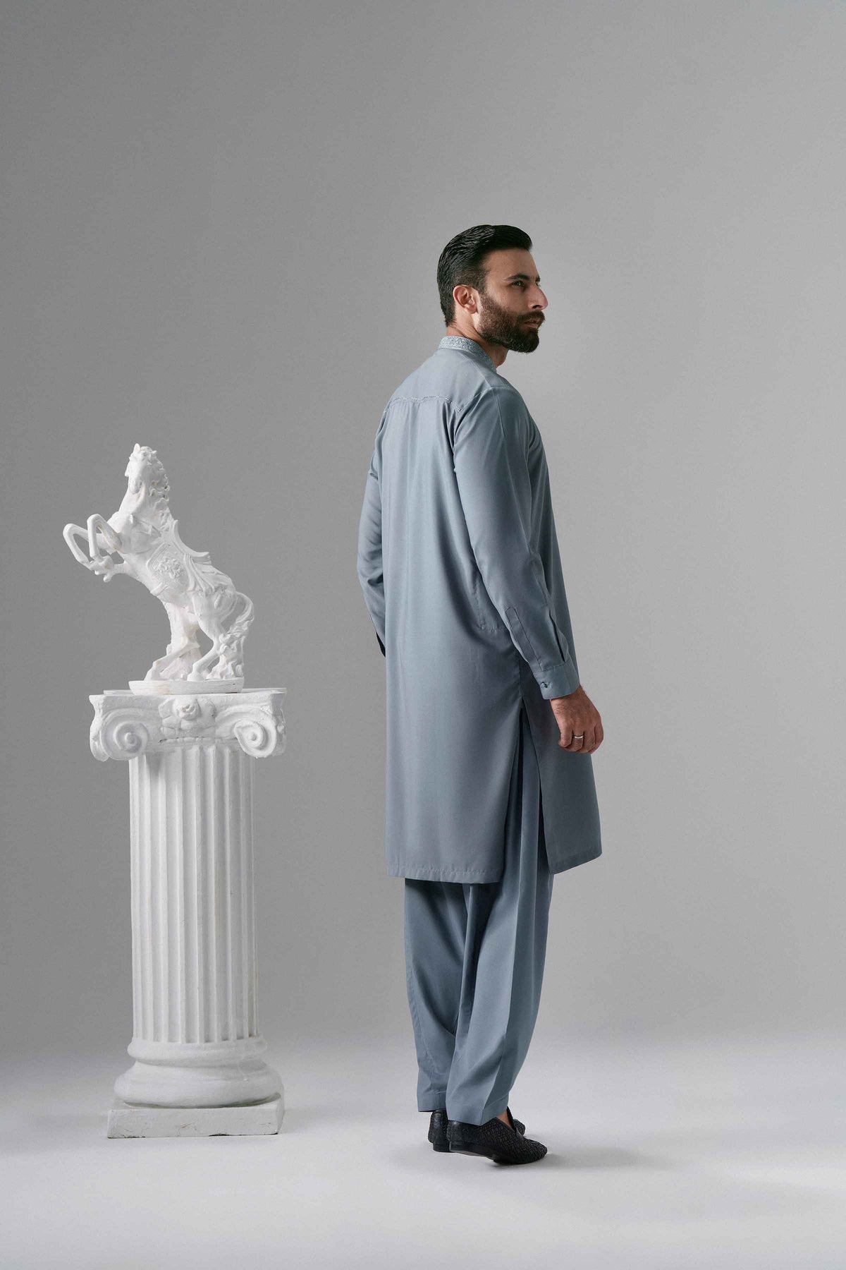 Nishat UK - Grey Embroidered Wash & Wear 2 Pieces ready to wear 