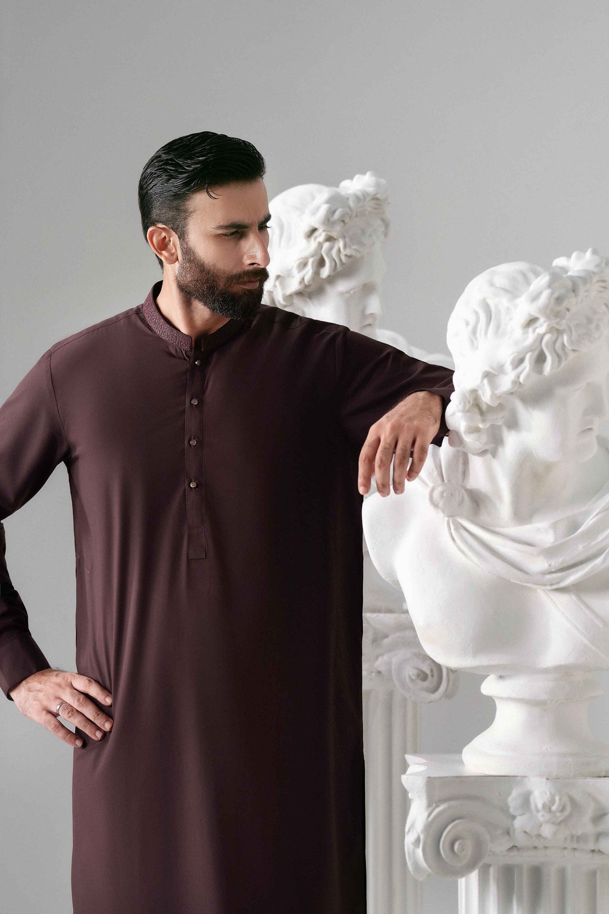 Nishat UK - Maroon Embroidered Wash & Wear 2 Pieces ready to wear 