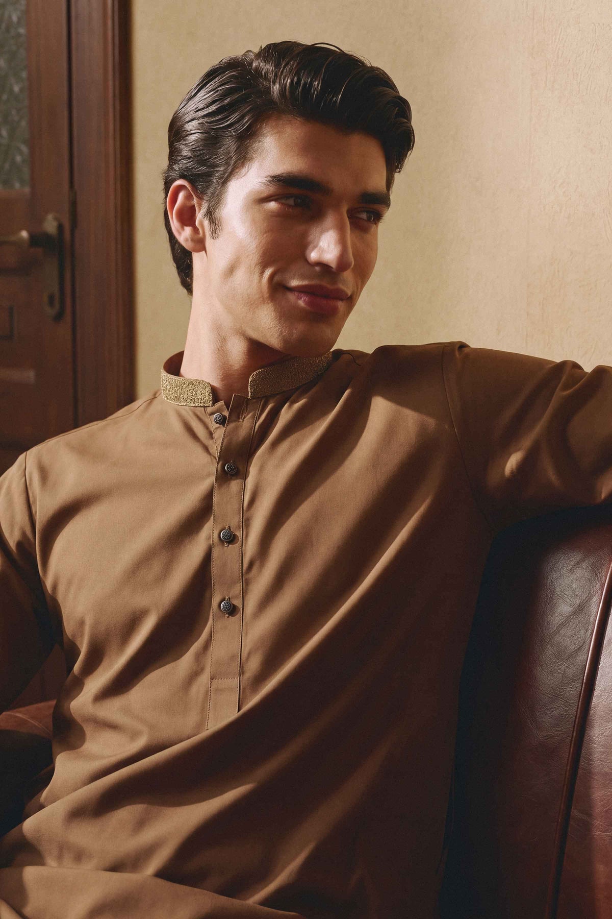 Nishat UK - Brown Embroidered Wash & Wear 2 Pieces ready to wear 