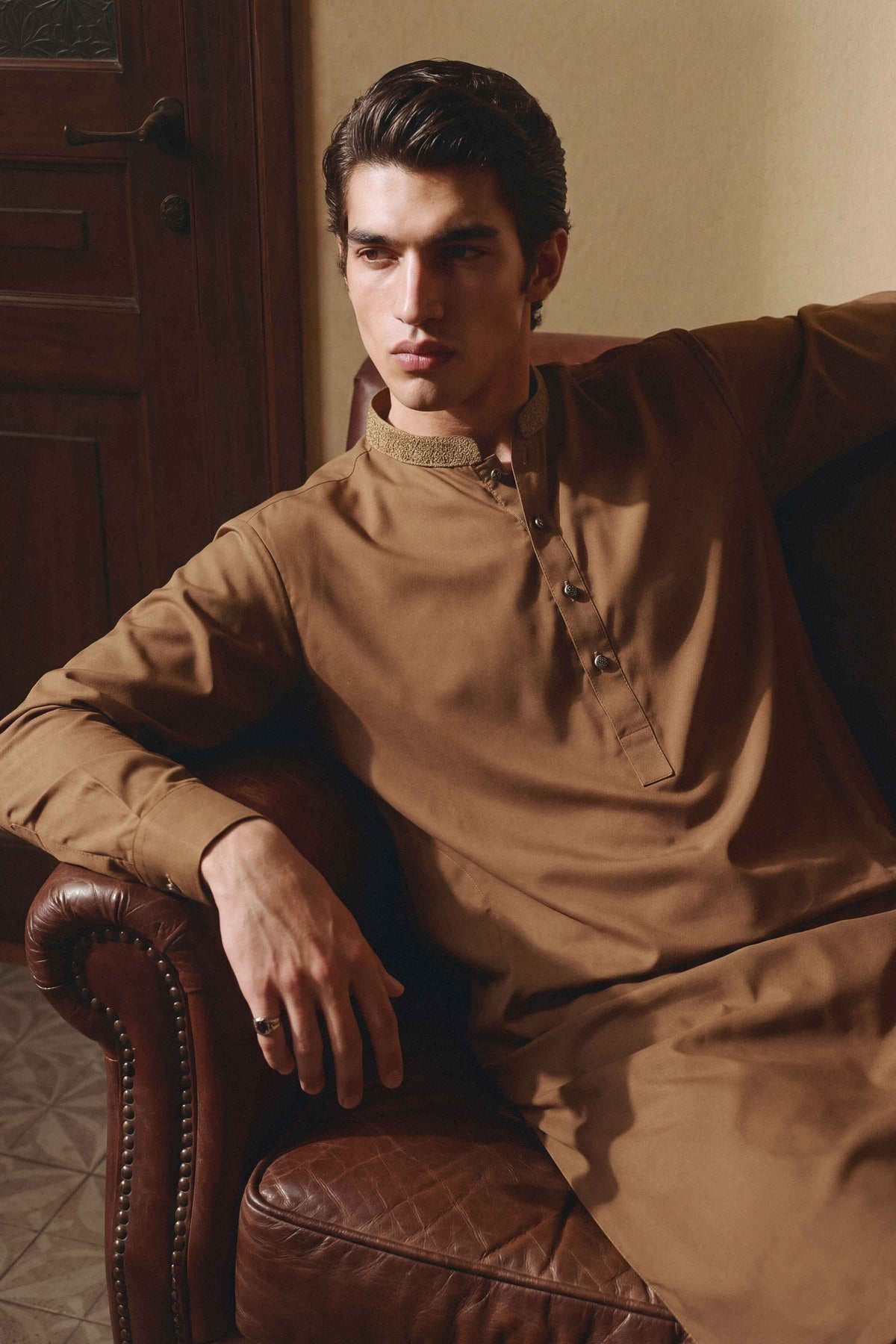 Nishat UK - Brown Embroidered Wash & Wear 2 Pieces ready to wear 