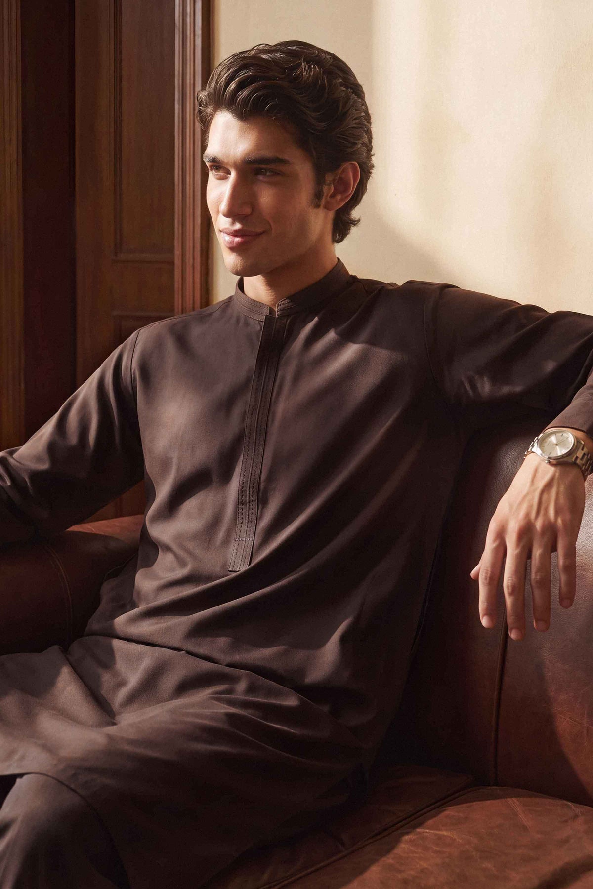 Nishat UK - Brown Solids  Wash & Wear 2 Pieces ready to wear Dress