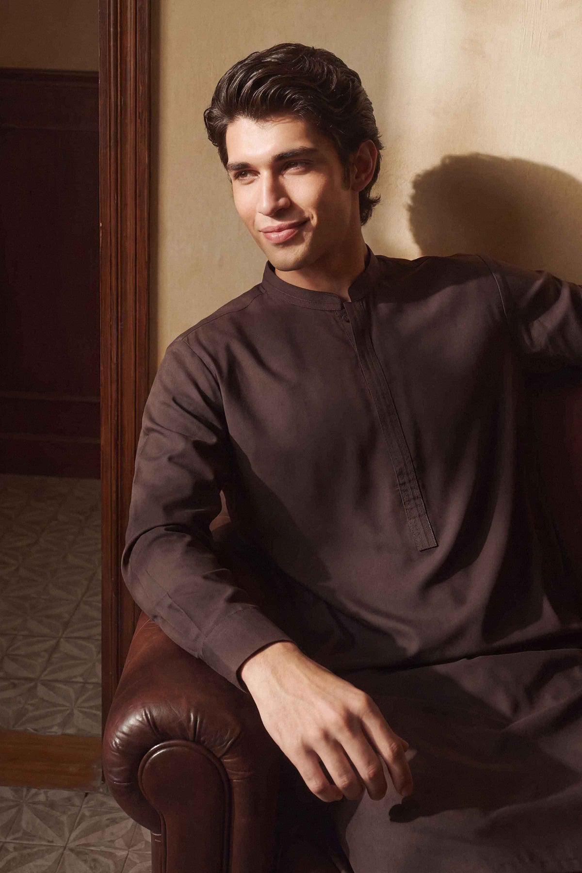 Nishat UK - Brown Solids  Wash & Wear 2 Pieces ready to wear Dress