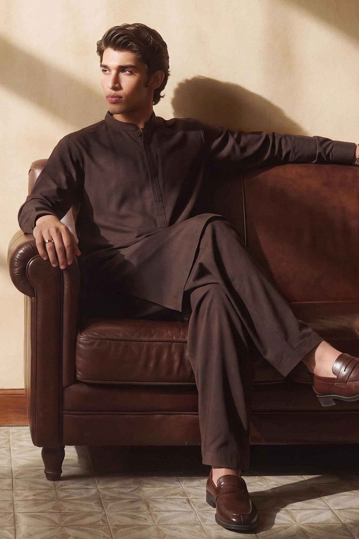 Nishat UK - Brown Solids  Wash & Wear 2 Pieces ready to wear Dress
