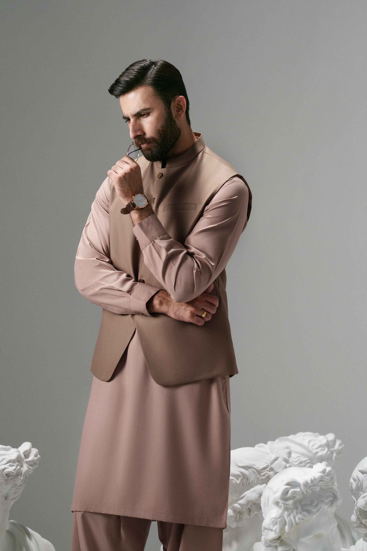 Nishat UK - Brown Embroidered Wash & Wear 2 Pieces ready to wear 