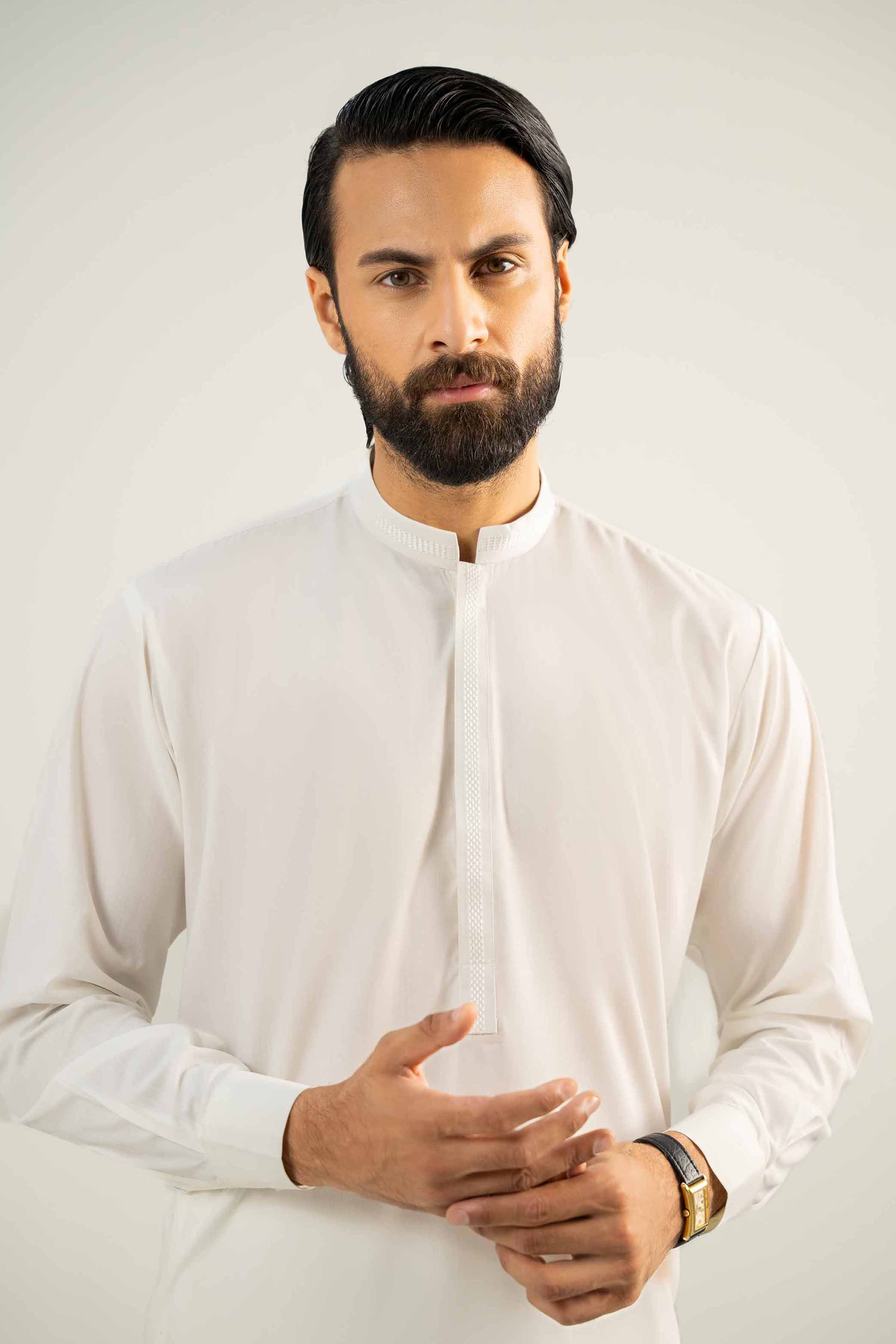 NishatUK - White Embroidered  Leisure 2-piece ready to wear Dress