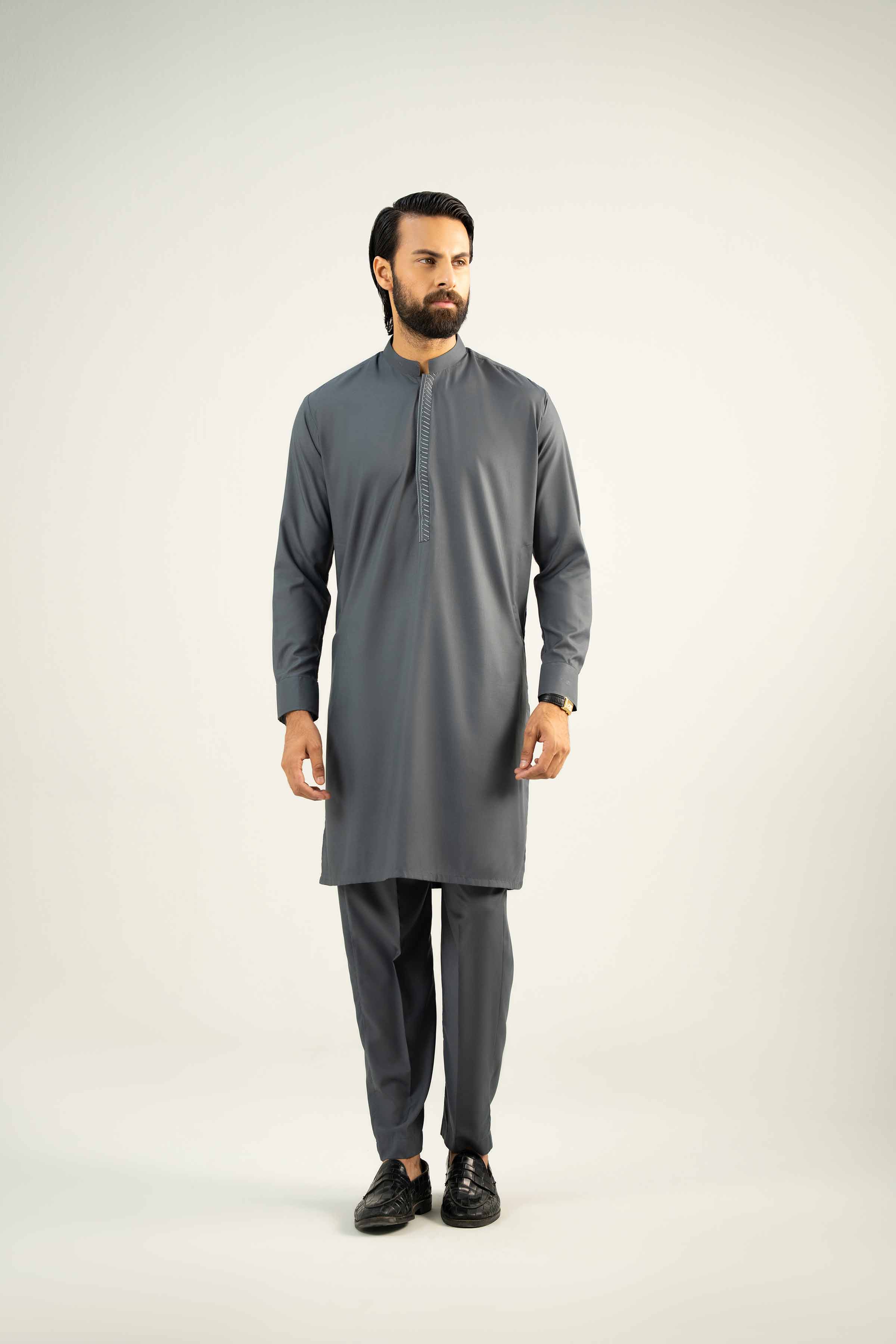 NishatUK - Grey Embroidered   Ambassadar 2-piece ready to wear Dress