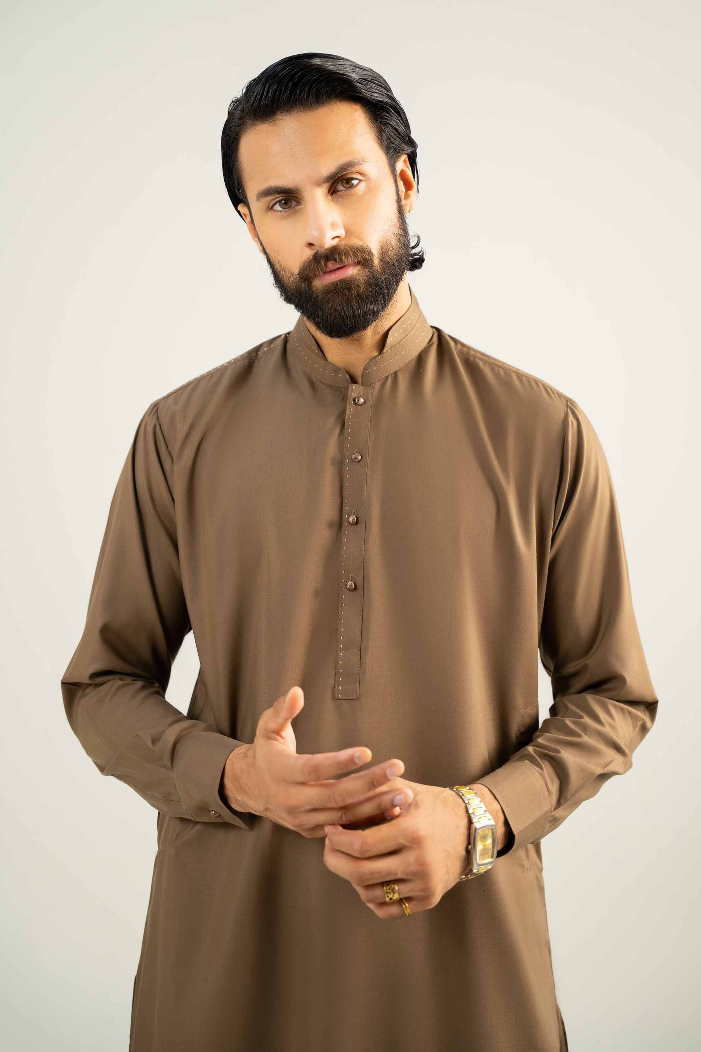 NishatUK - Brown Embroidered   Ambassadar 2-piece ready to wear Dress