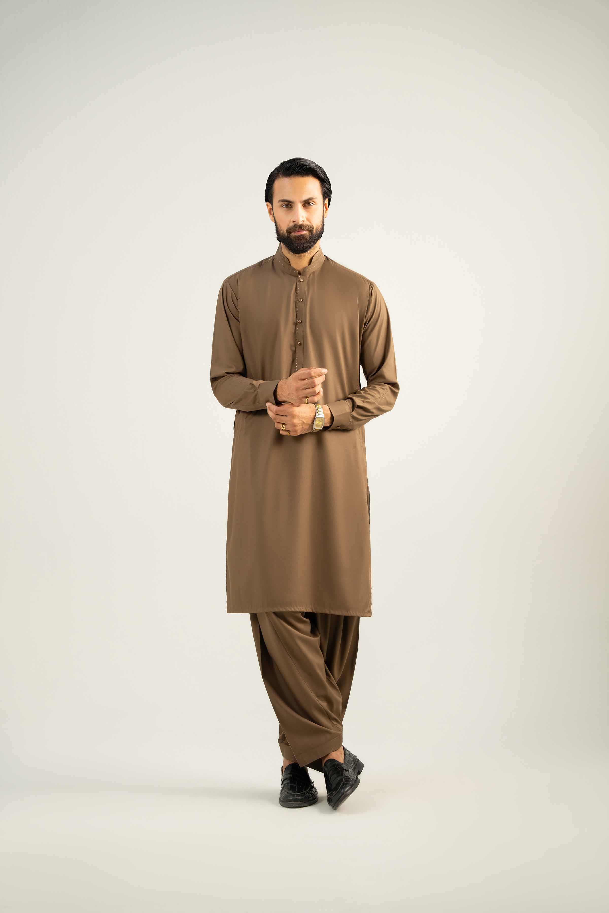 NishatUK - Brown Embroidered   Ambassadar 2-piece ready to wear Dress