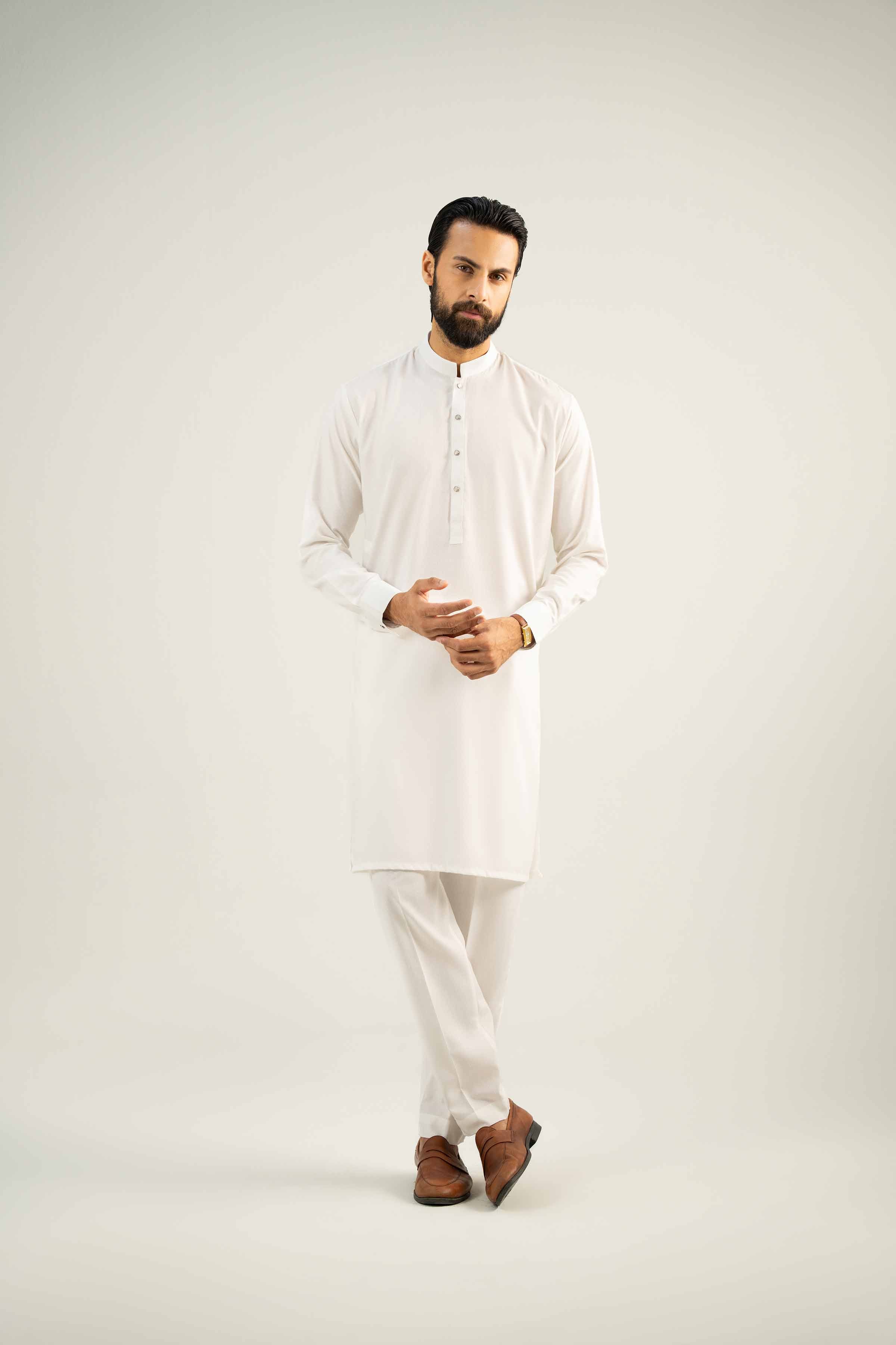 NishatUK - White Solids  Karandi 2-piece ready to wear Dress