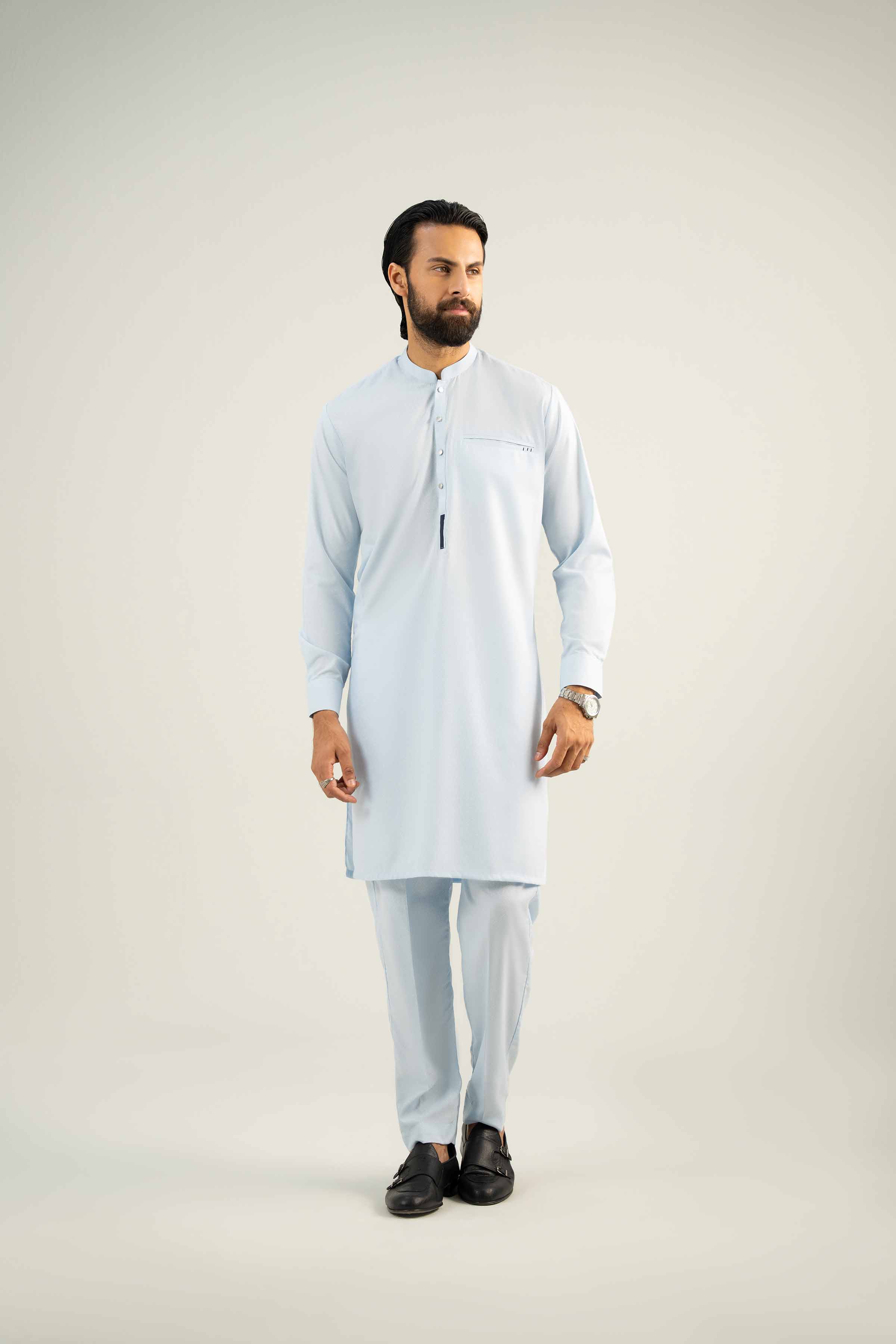 NishatUK - Blue Solids  karandi 2-piece ready to wear Dress