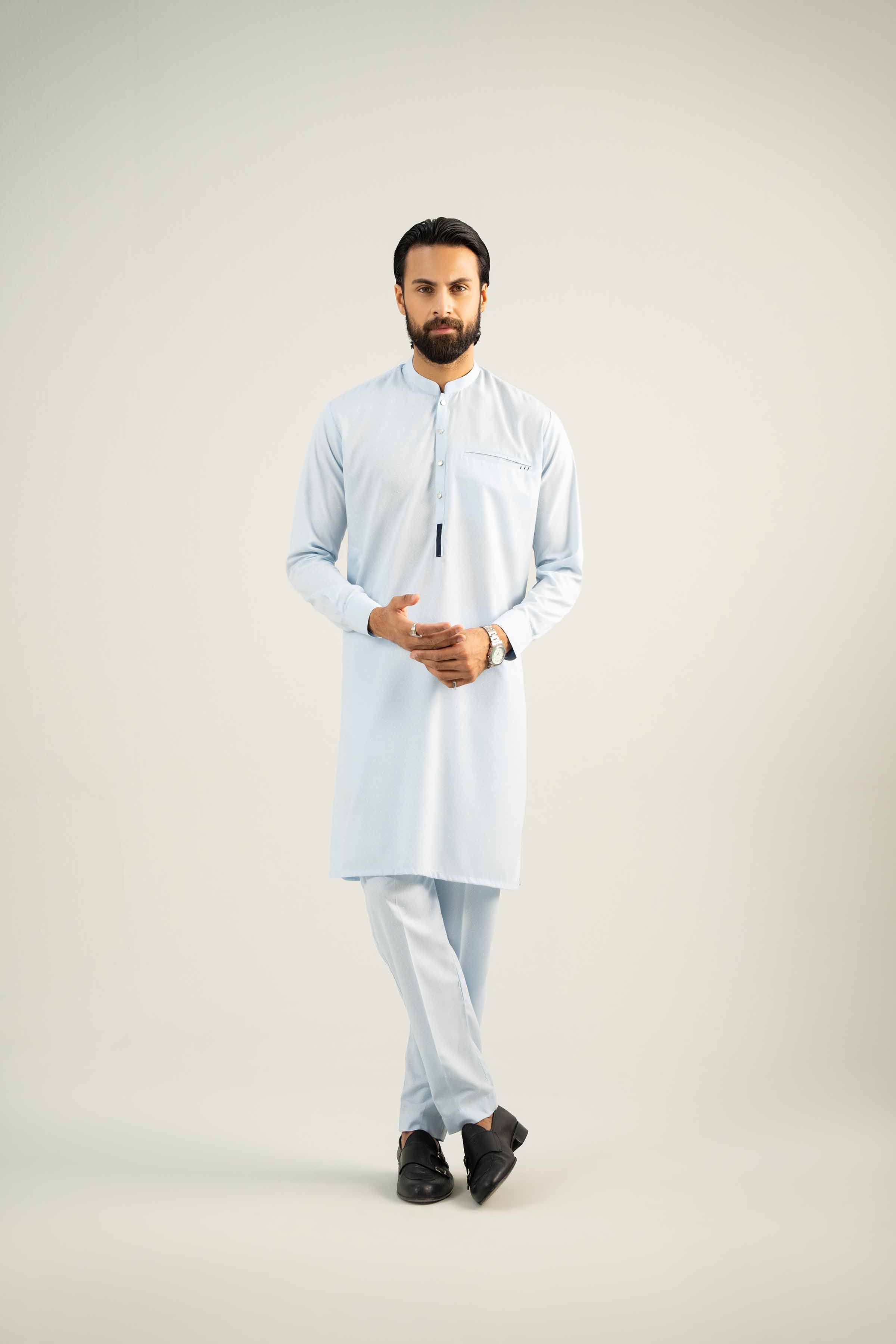 NishatUK - Blue Solids  karandi 2-piece ready to wear Dress