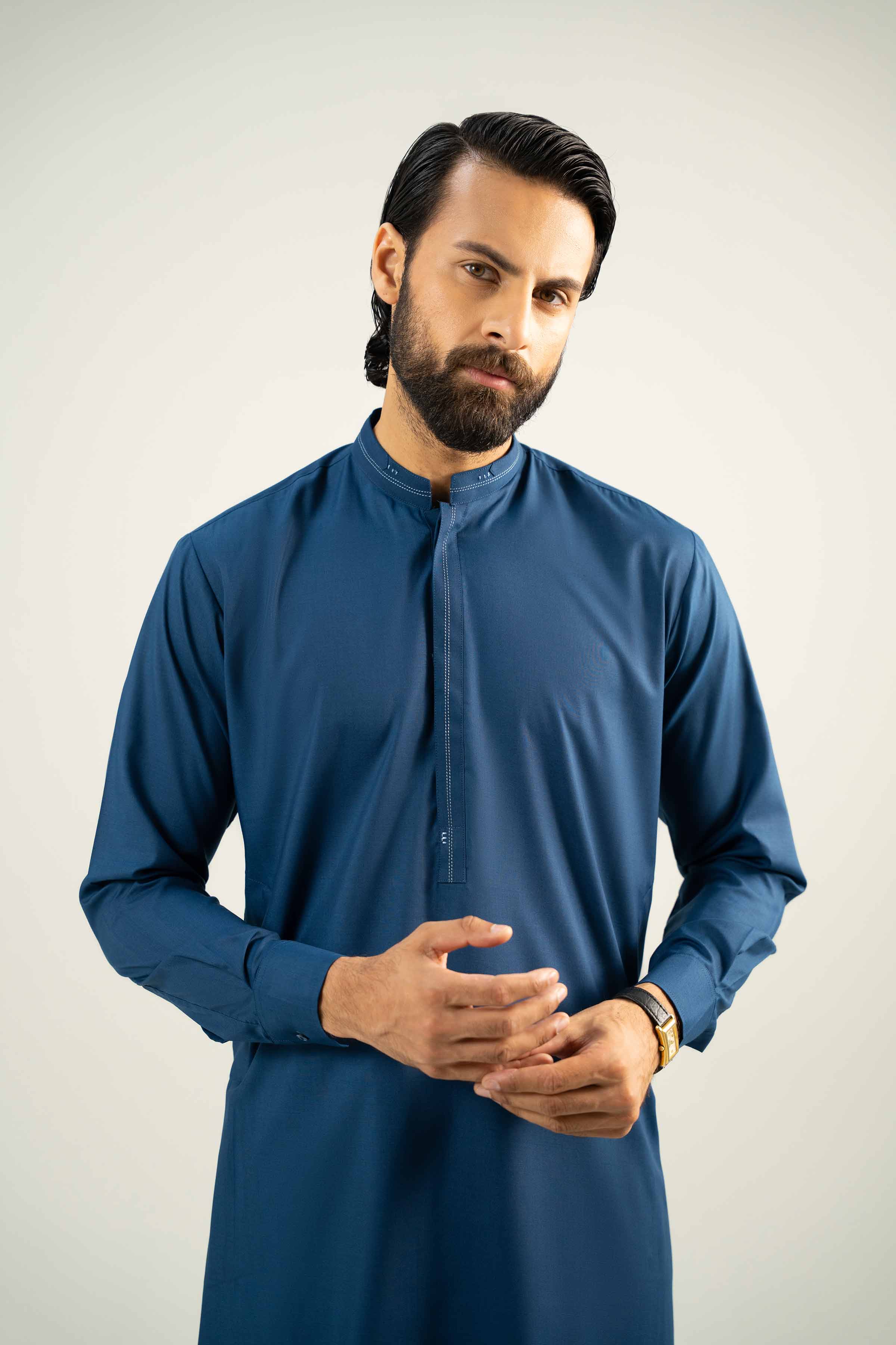 NishatUK - Blue Embroidered   Ambassadar 2-piece ready to wear Dress