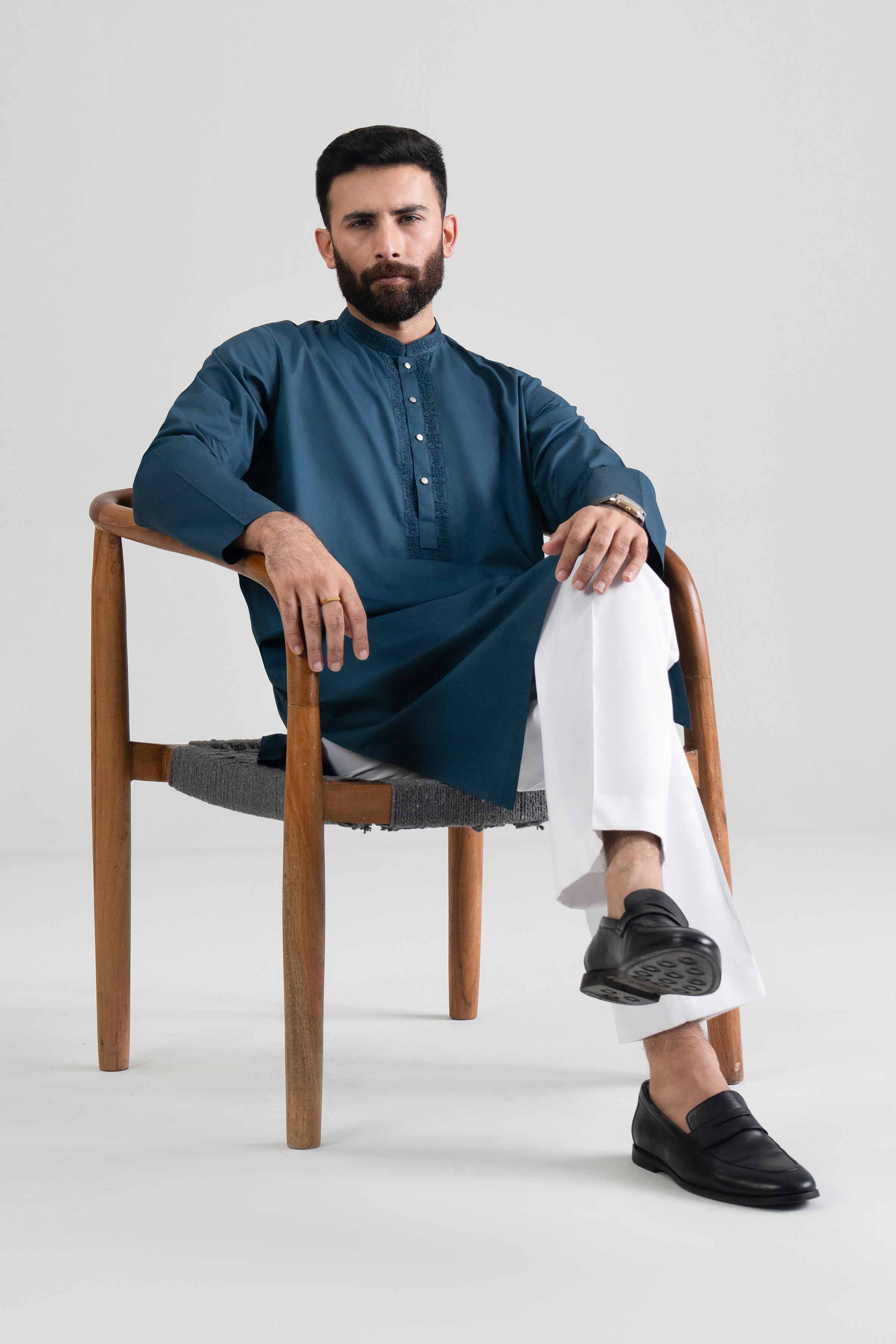 NishatUK - Teal Men Cotton 2-piece Stitched Suit