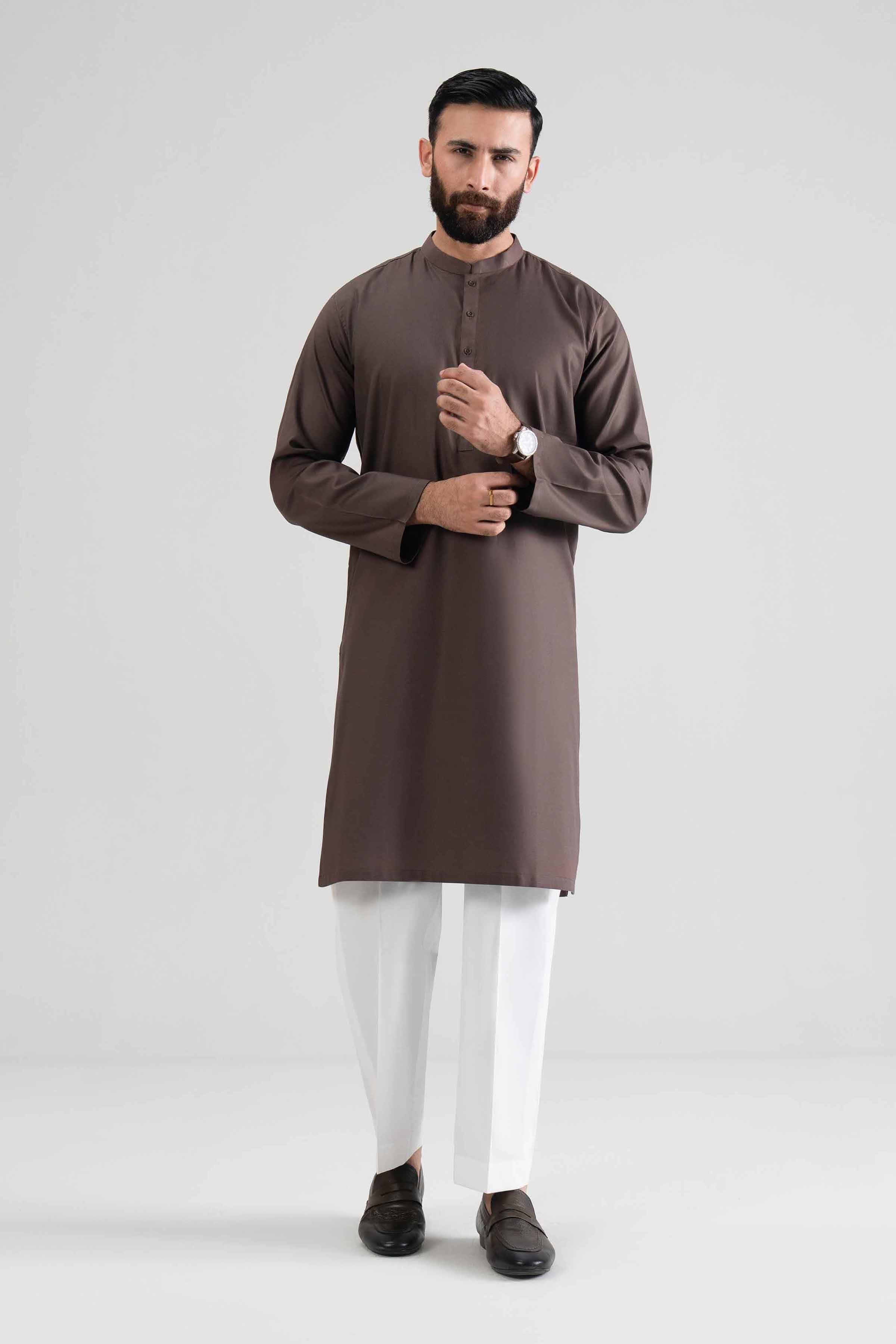 NishatUK - Brown Men Cotton 2-piece Stitched Suit