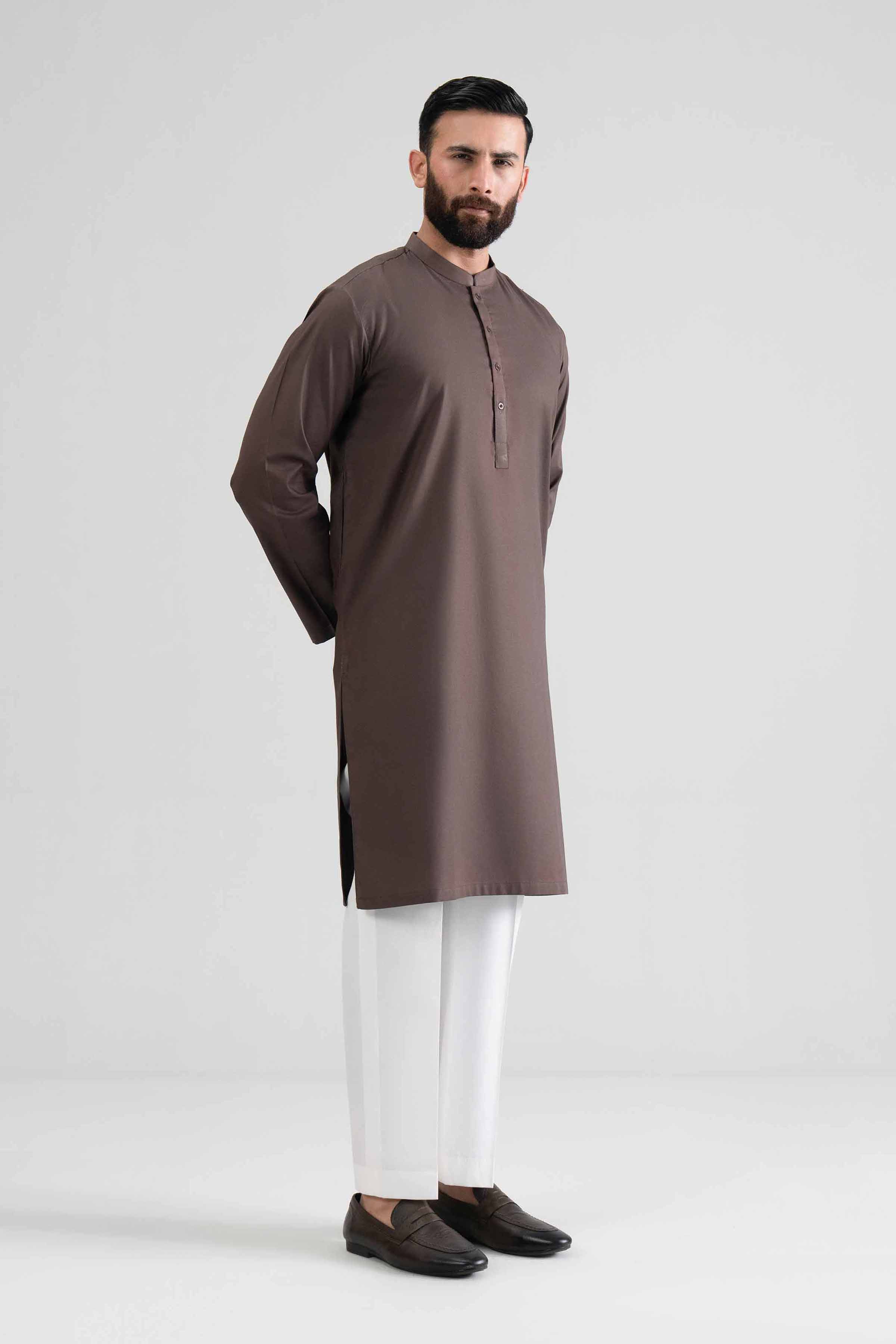 NishatUK - Brown Men Cotton 2-piece Stitched Suit